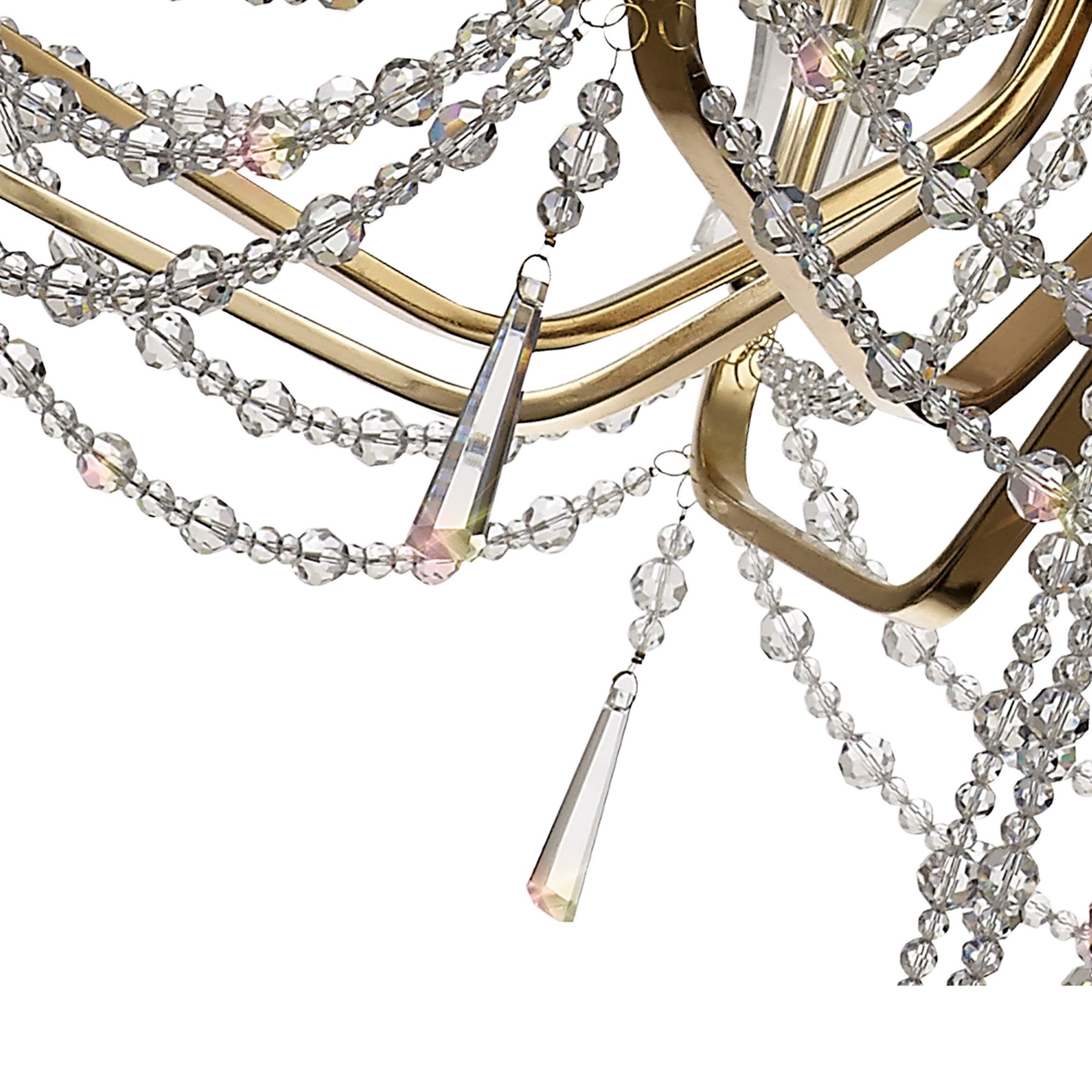 Diyas Armand Pendant 8 Light E14 - French Gold/Crystal