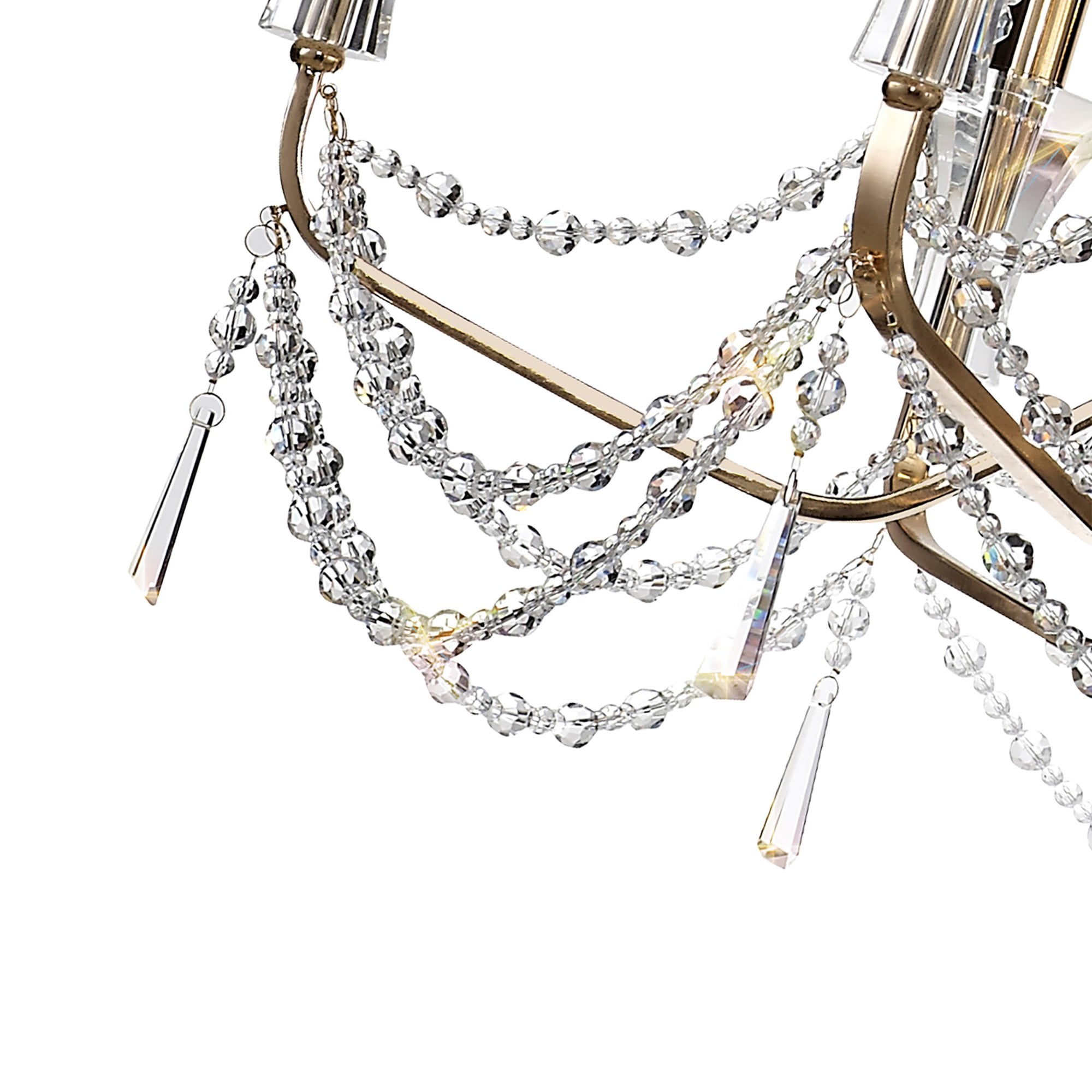 Diyas Armand Pendant 6+3+3 Light E14 - French Gold/Crystal