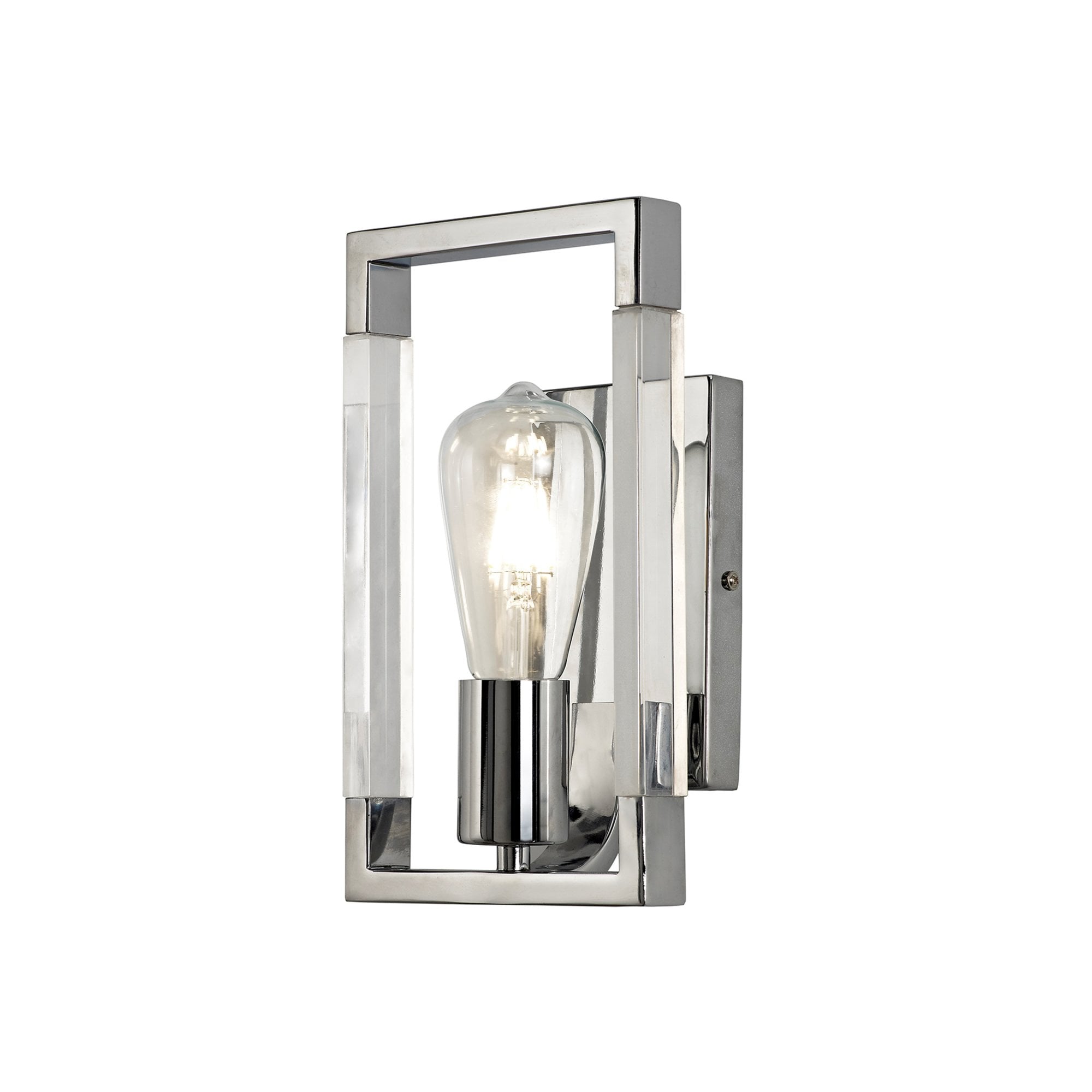 Diyas Canto Wall Lamp Single Light E27 - Polished Nickel/Acrylic