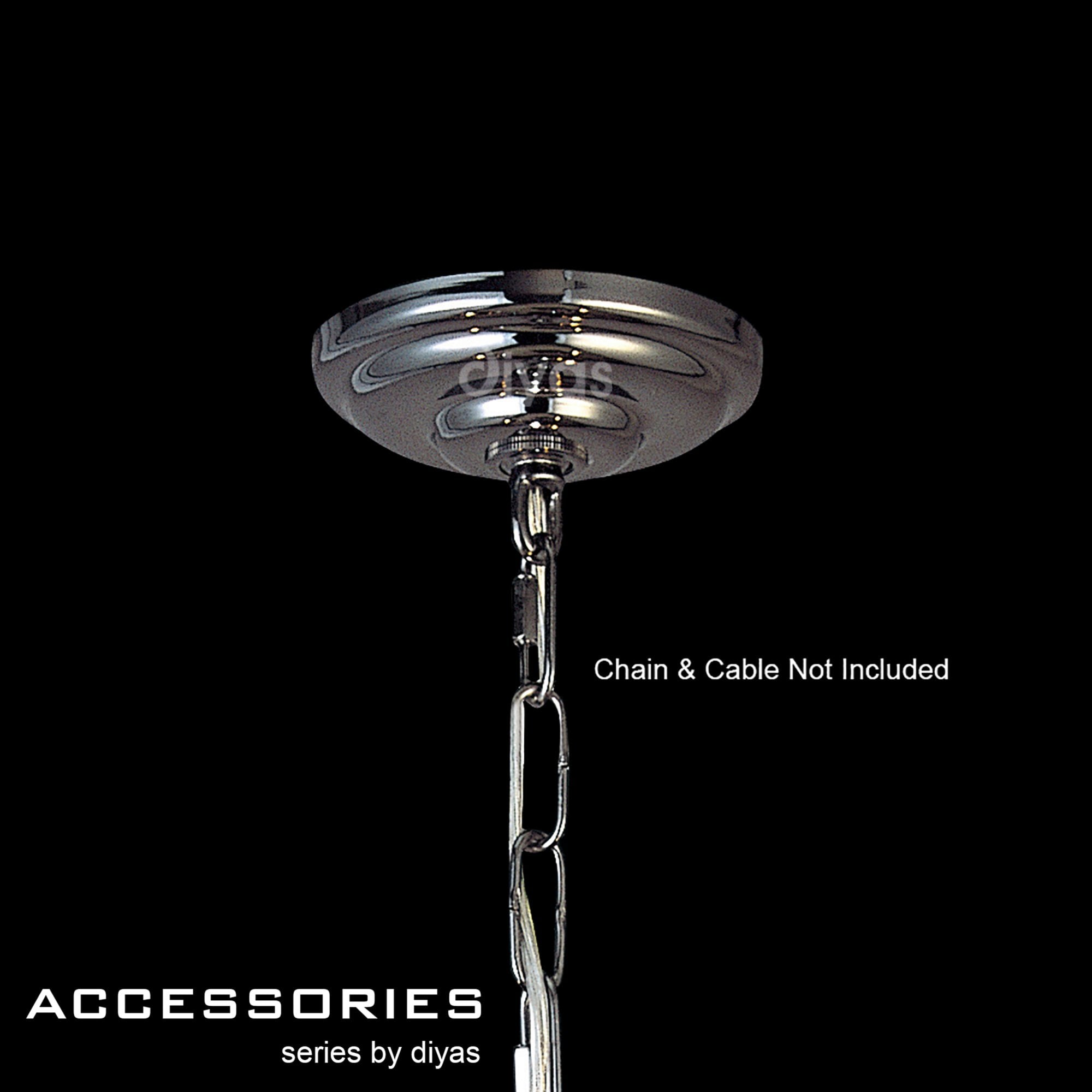 Diyas IL90003 Ceiling Plate And Bracket Black Chrome