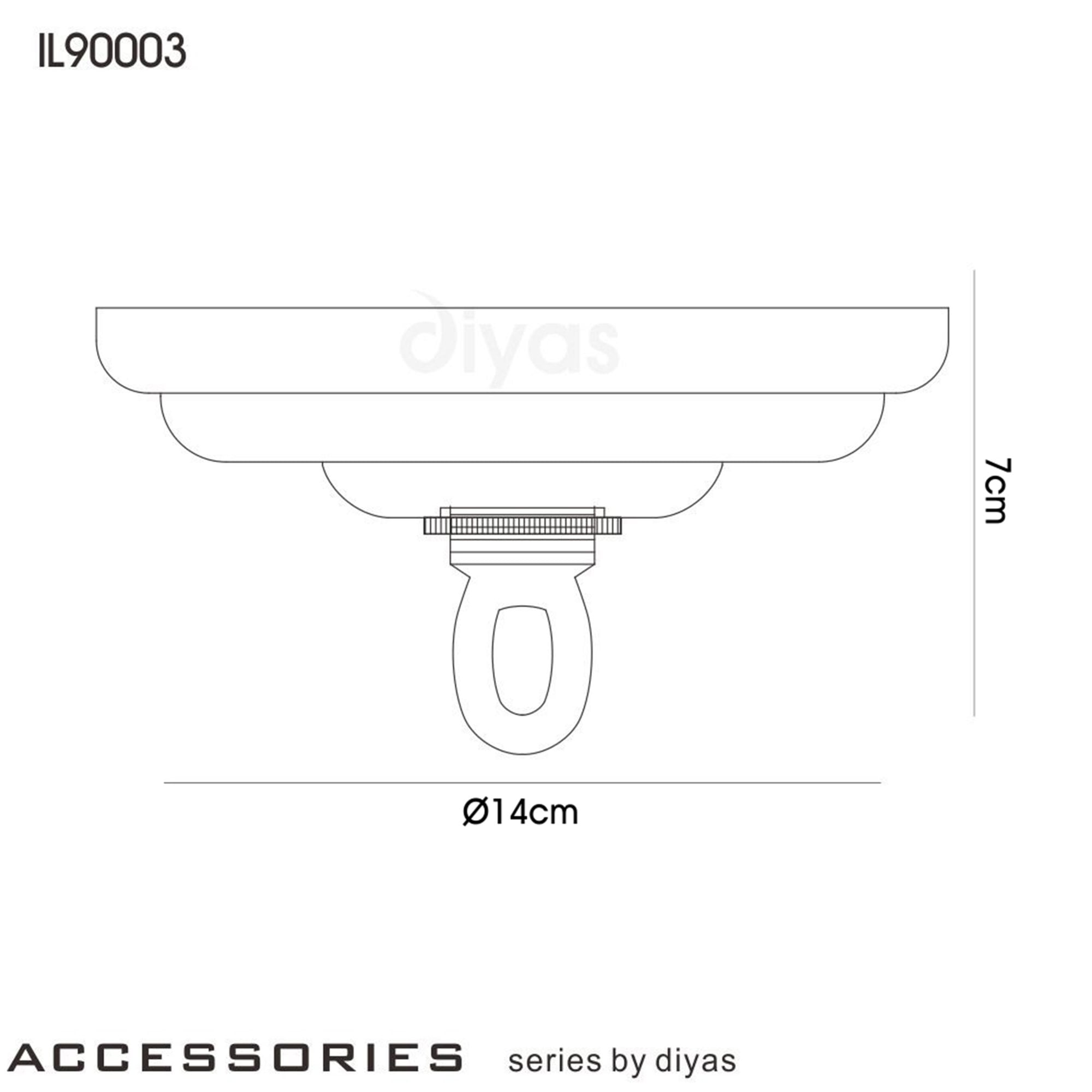 Diyas IL90003 Ceiling Plate And Bracket Black Chrome