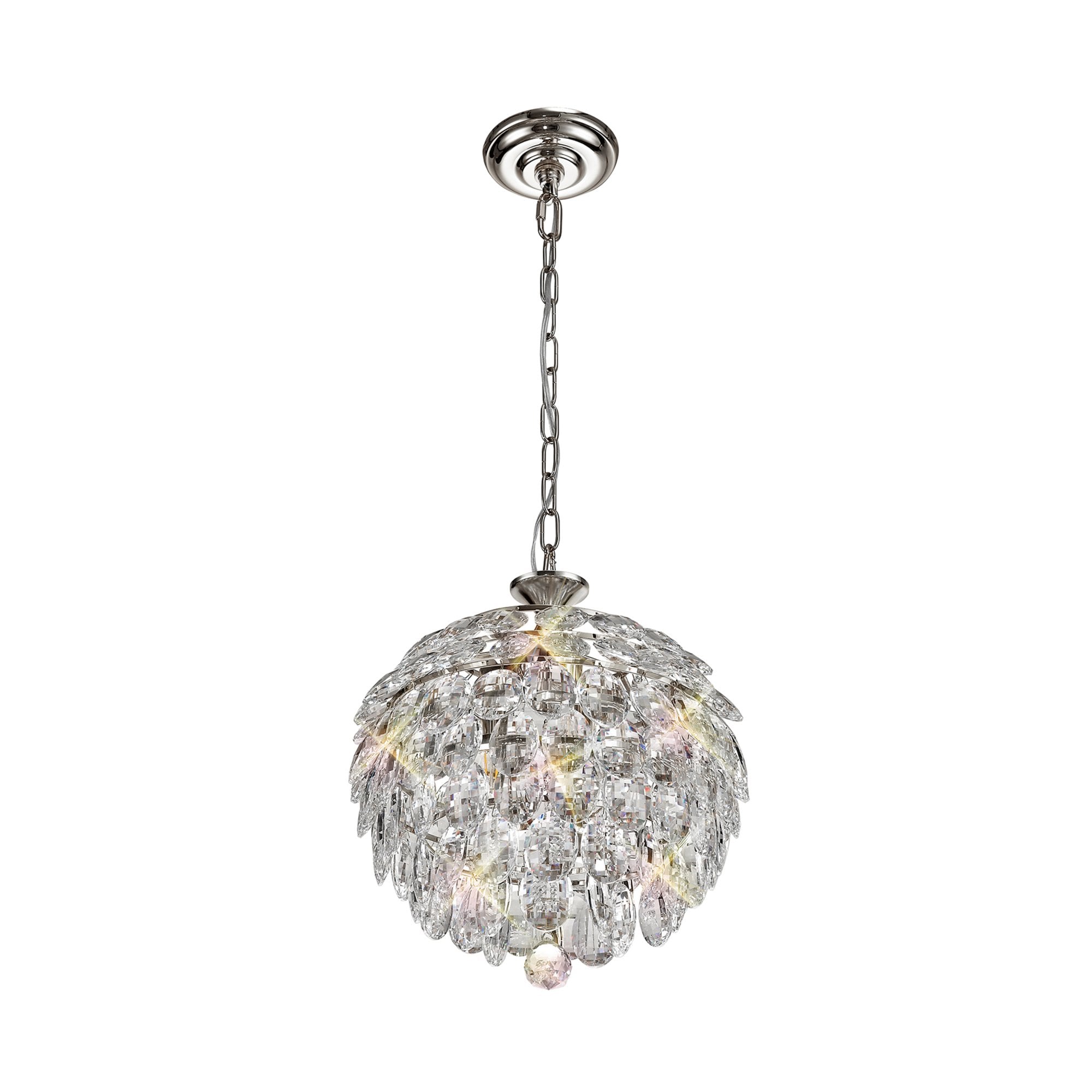 Diyas Coniston Pendant 3 Light E14 - Polished Chrome/Crystal