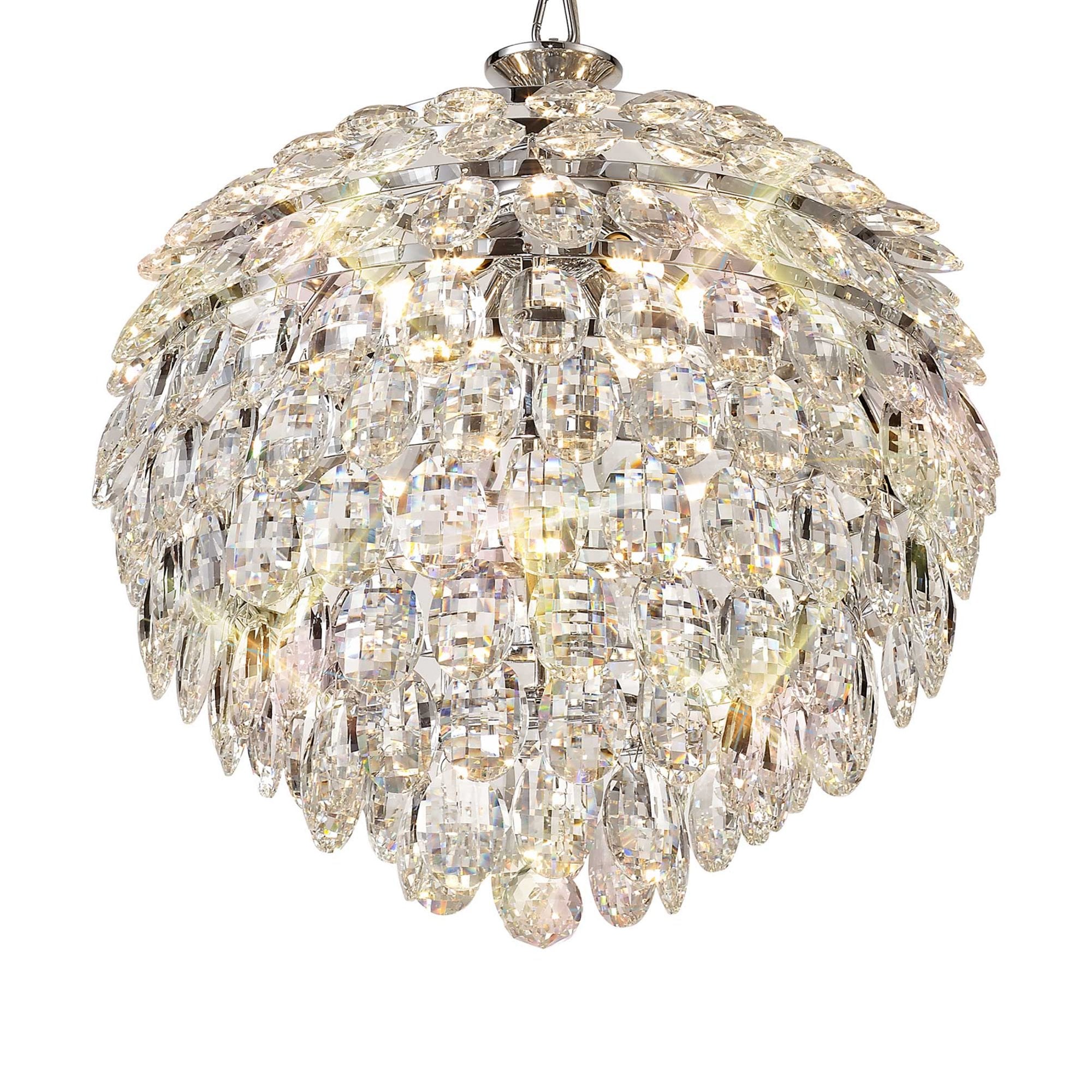 Diyas Coniston Pendant 6 Light E14 - Polished Chrome/Crystal