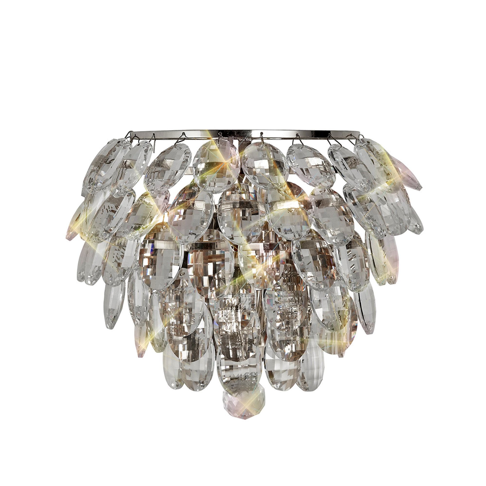 Diyas Coniston Wall Lamp Single Light E14 - Polished Chrome/Crystal