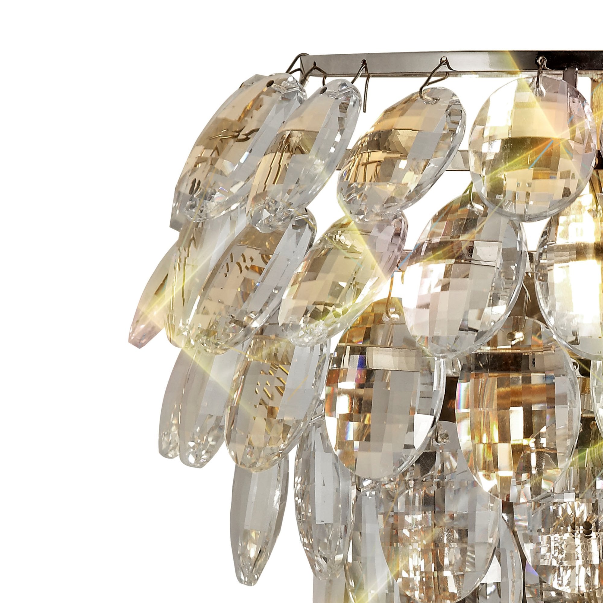 Diyas Coniston Wall Lamp Single Light E14 - Polished Chrome/Crystal