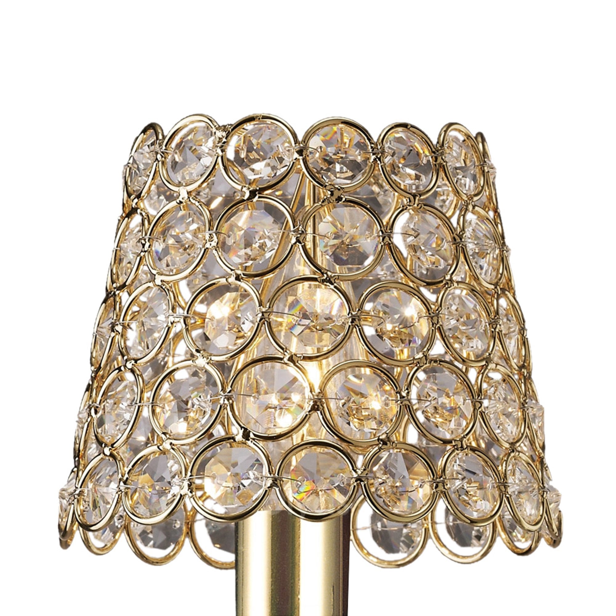 Diyas ILS10702 Clip On Crystal Ring Shade - French Gold - 8.5/12cm - Shade Only