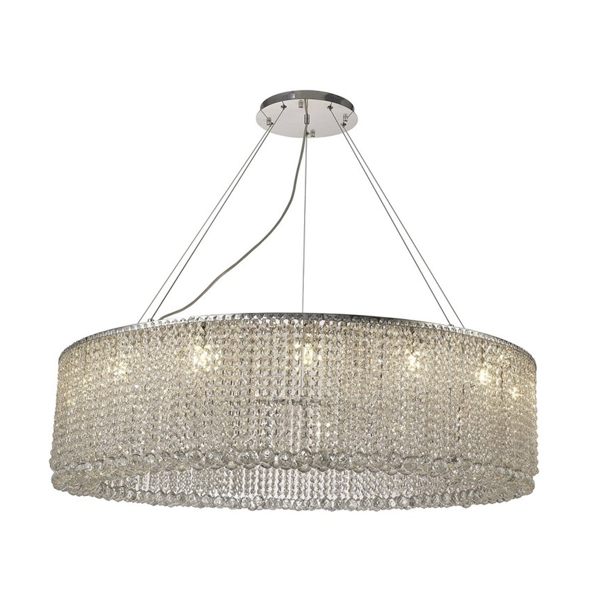 Diyas Empire 110cm Round Pendant Chandelier - Polished Chrome/Crystal