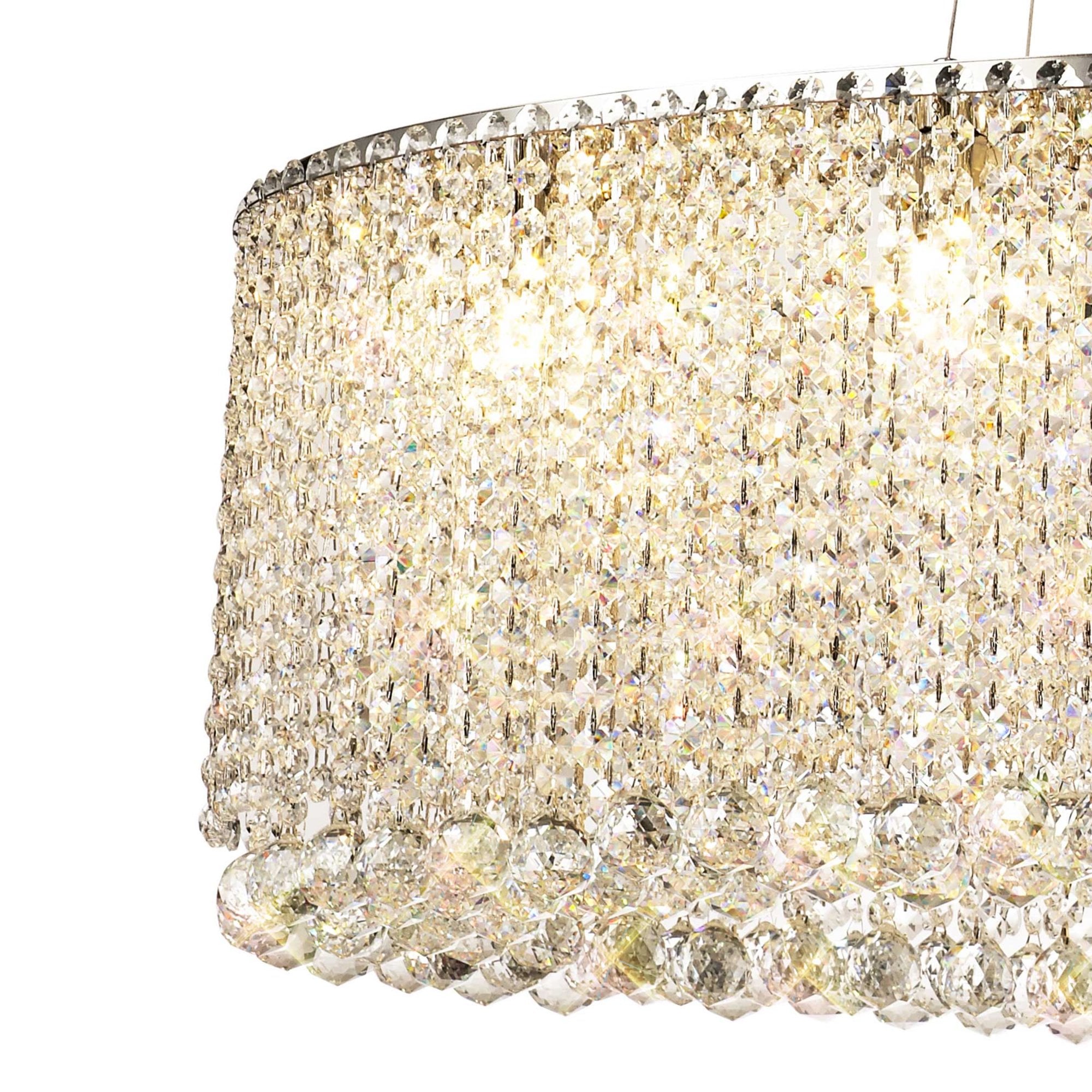 Diyas Empire 100x50cm Oval Pendant Chandelier - Polished Chrome/Crystal