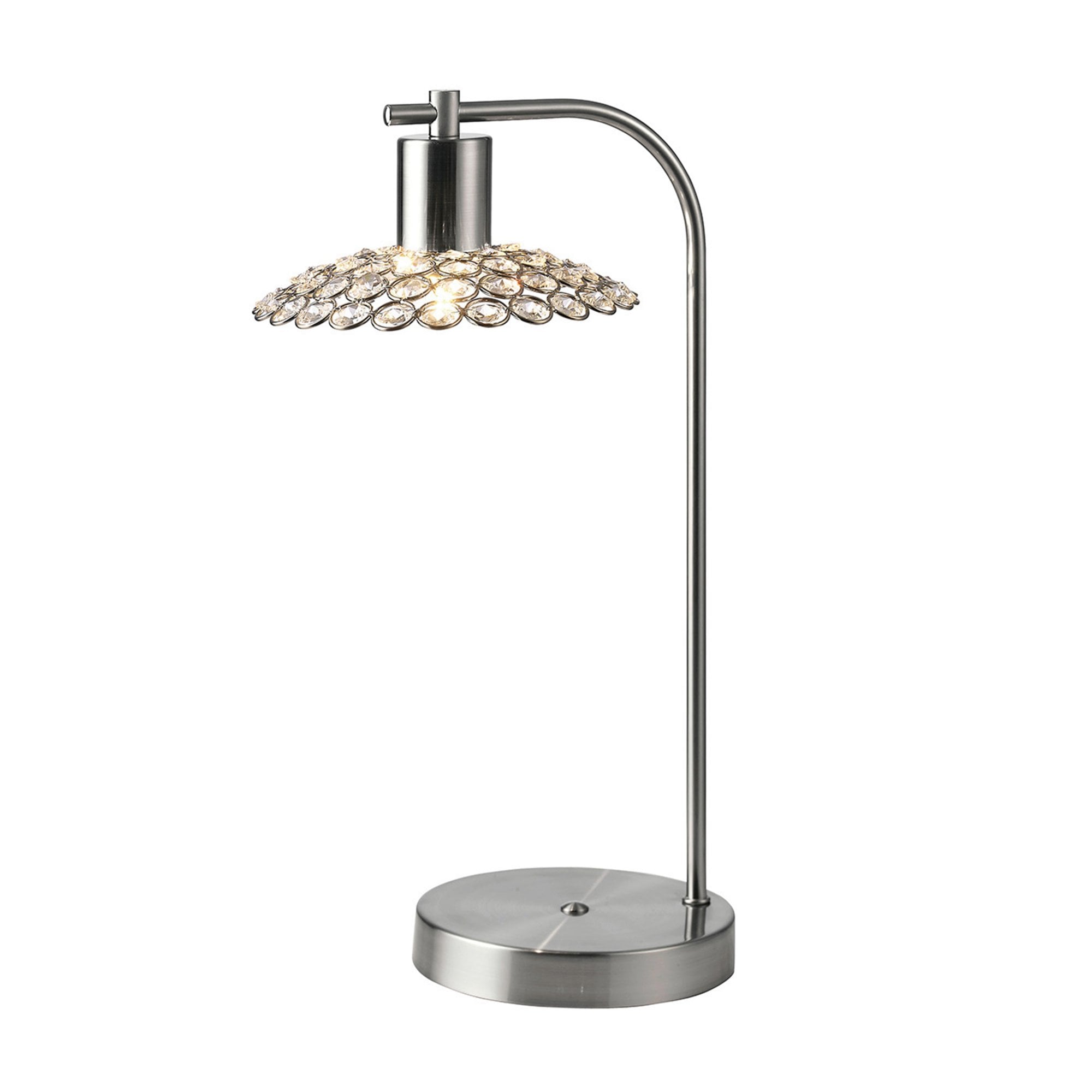 Diyas IL20608 Ellen 1 Light Table Lamp Satin Nickel/Crystal