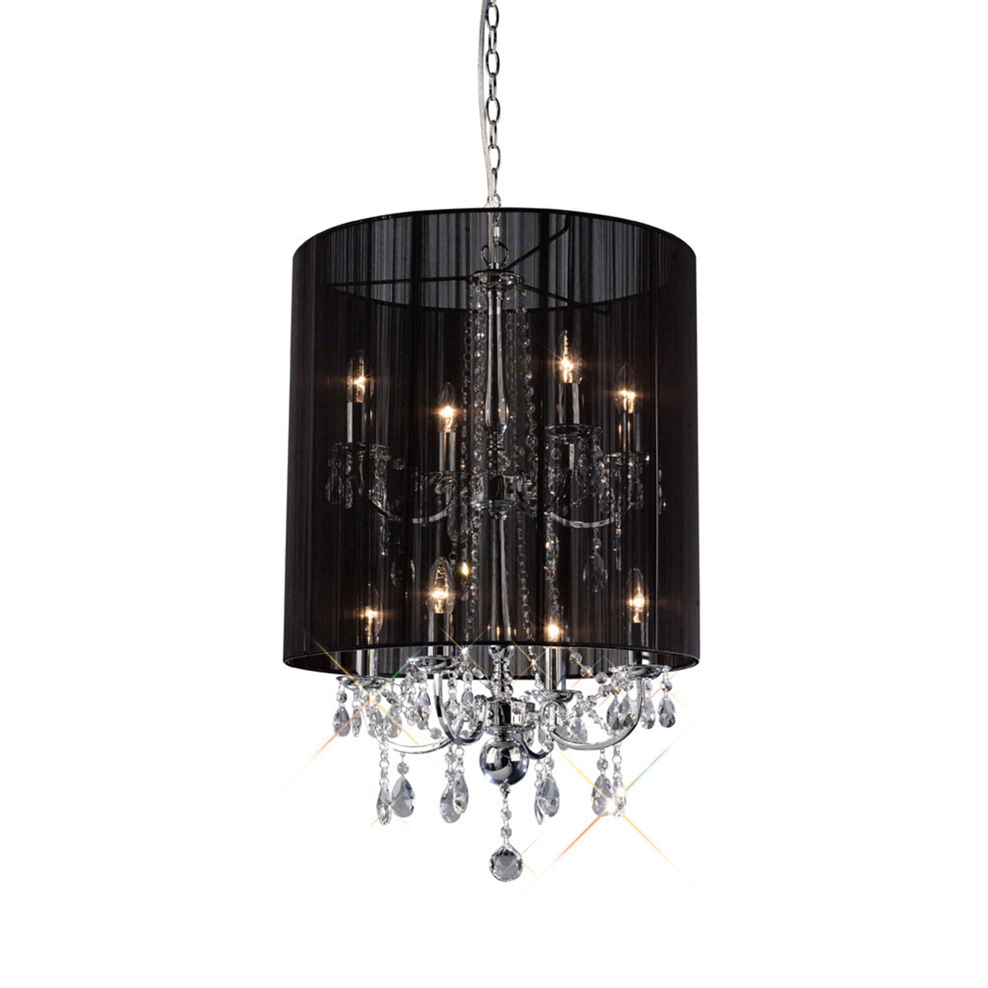 Diyas IL30068 Ella Pendant With Back Shade 8 Light Polished Chrome/Crystal