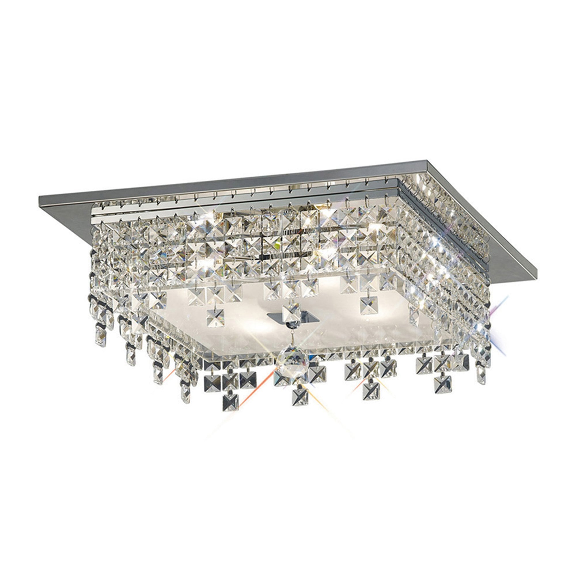 Diyas IL30262 Esta Ceiling Square 4 Light Polished Chrome/Glass/Crystal