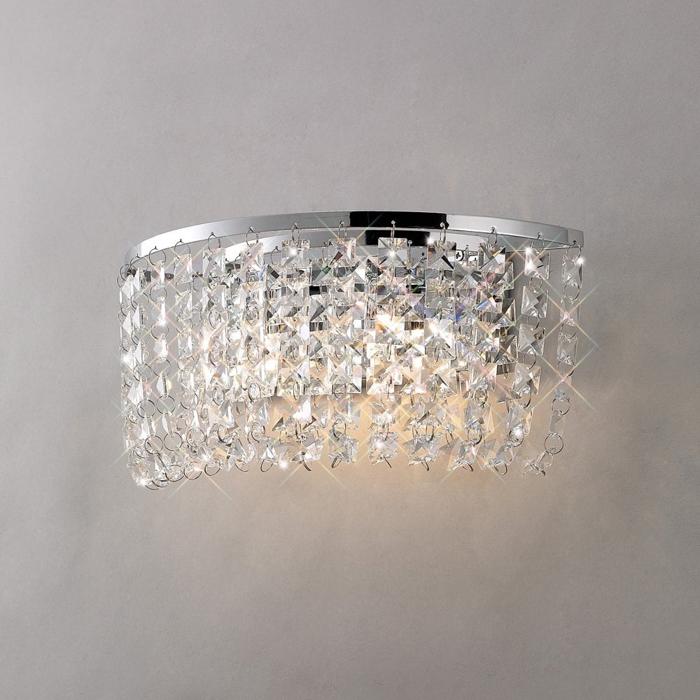 Diyas IL30052 Cosmos Wall Light Switched 2 Light Polished Chrome/Crystal