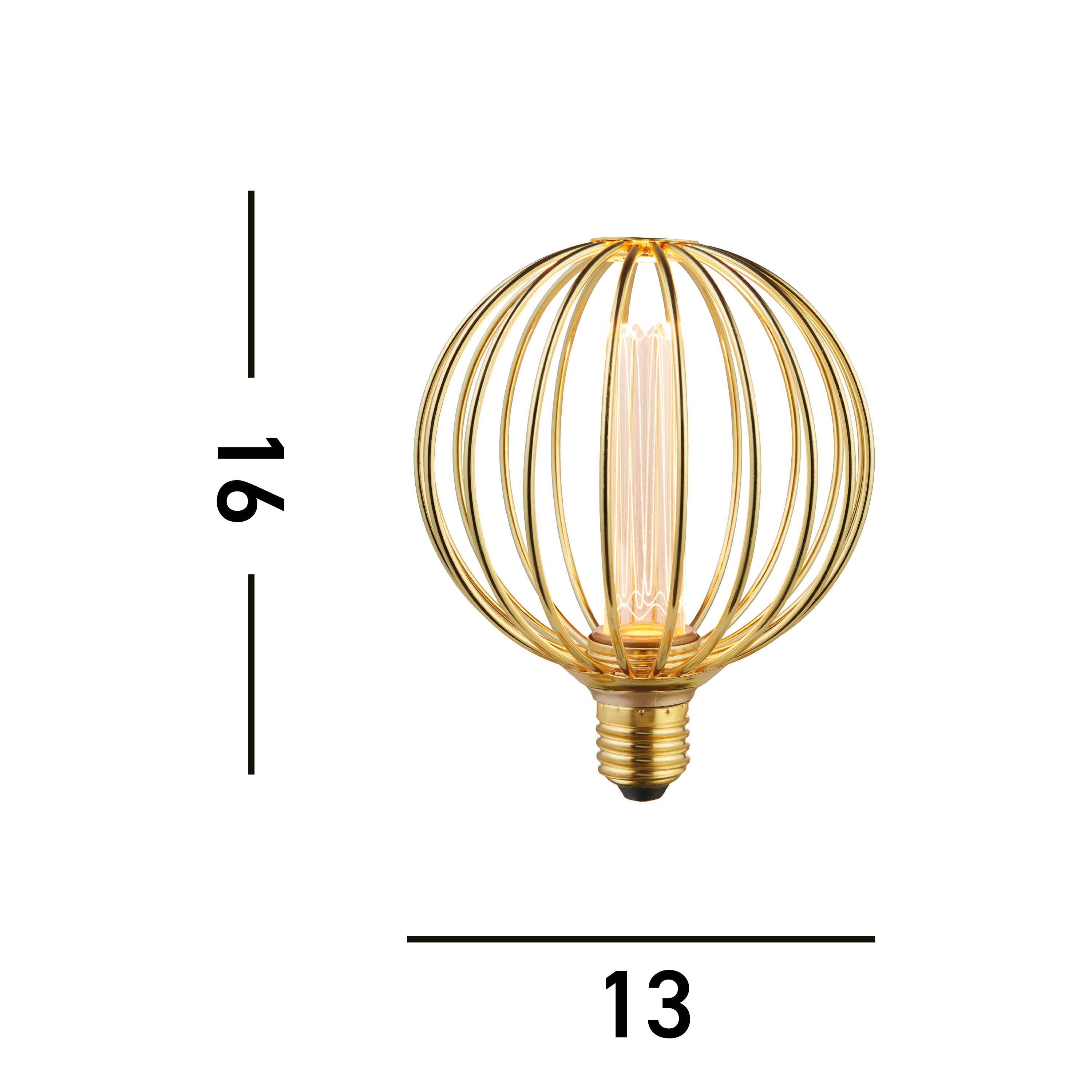 Searchlight E27 LED 3.5W Globe Lamp - 1800K - Dimmable - Gold