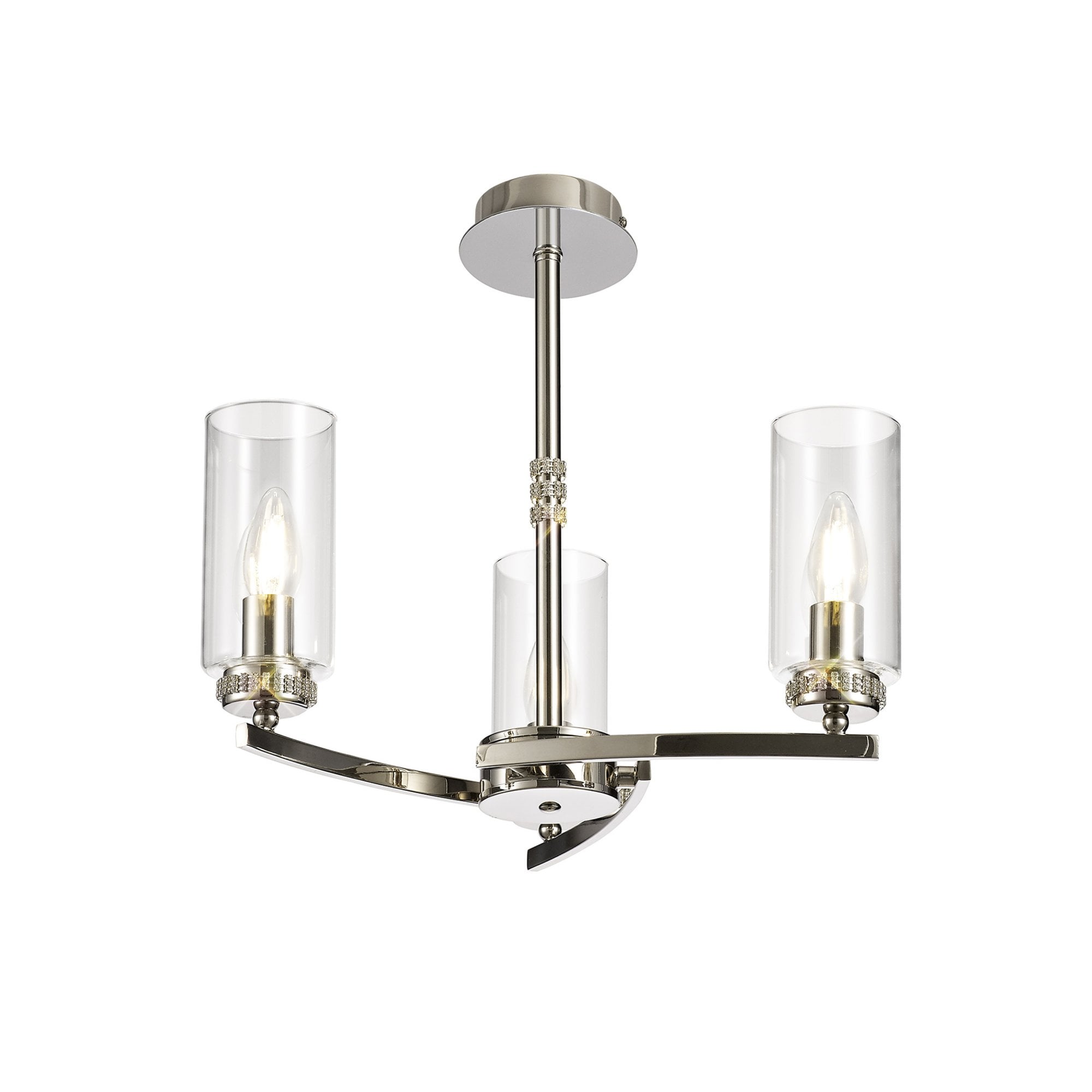 Fabula Heathcote 3 Light Pendant/Semi-Flush Light - Polished Nickel