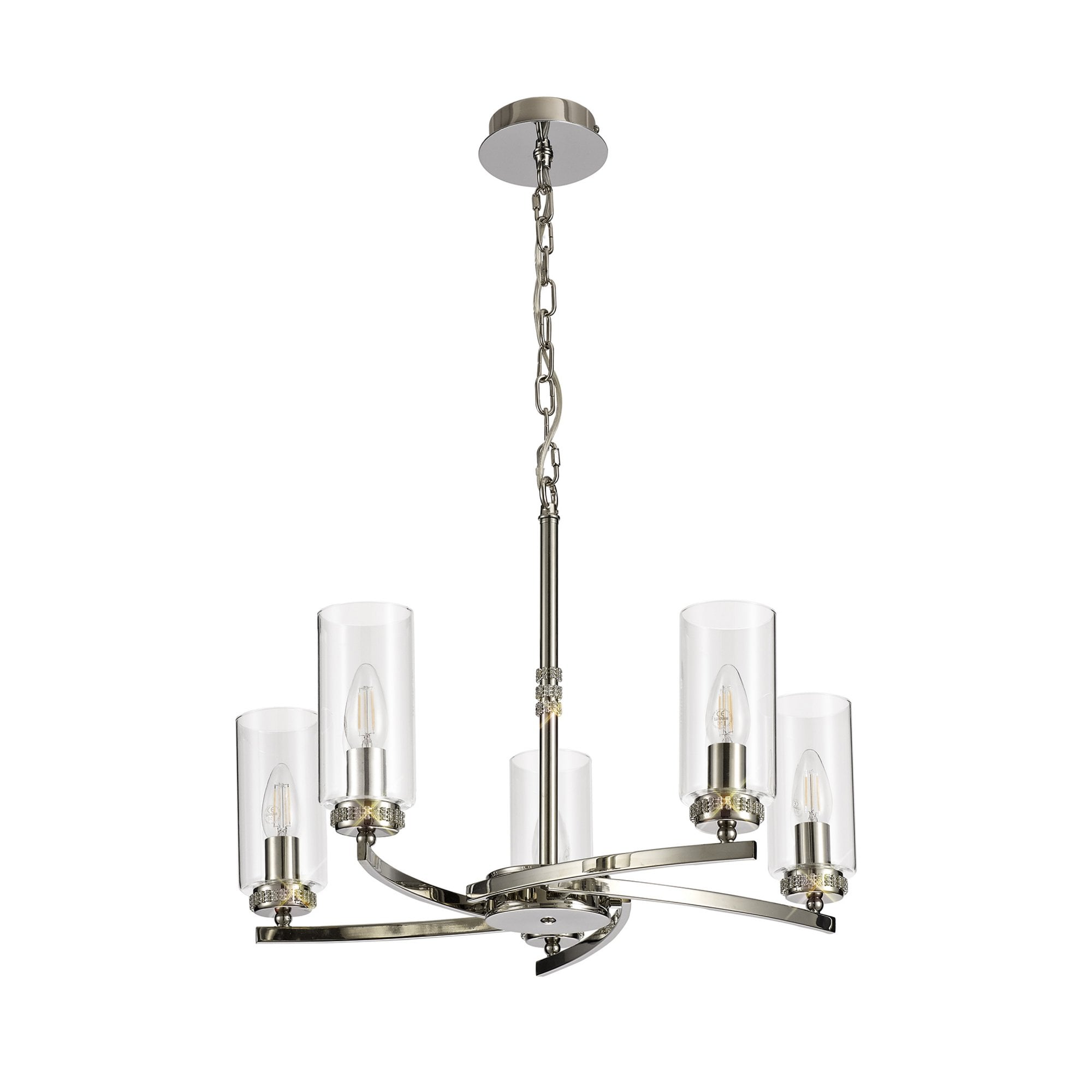 Fabula Heathcote 5 Light Pendant/Semi-Flush Light - Polished Nickel