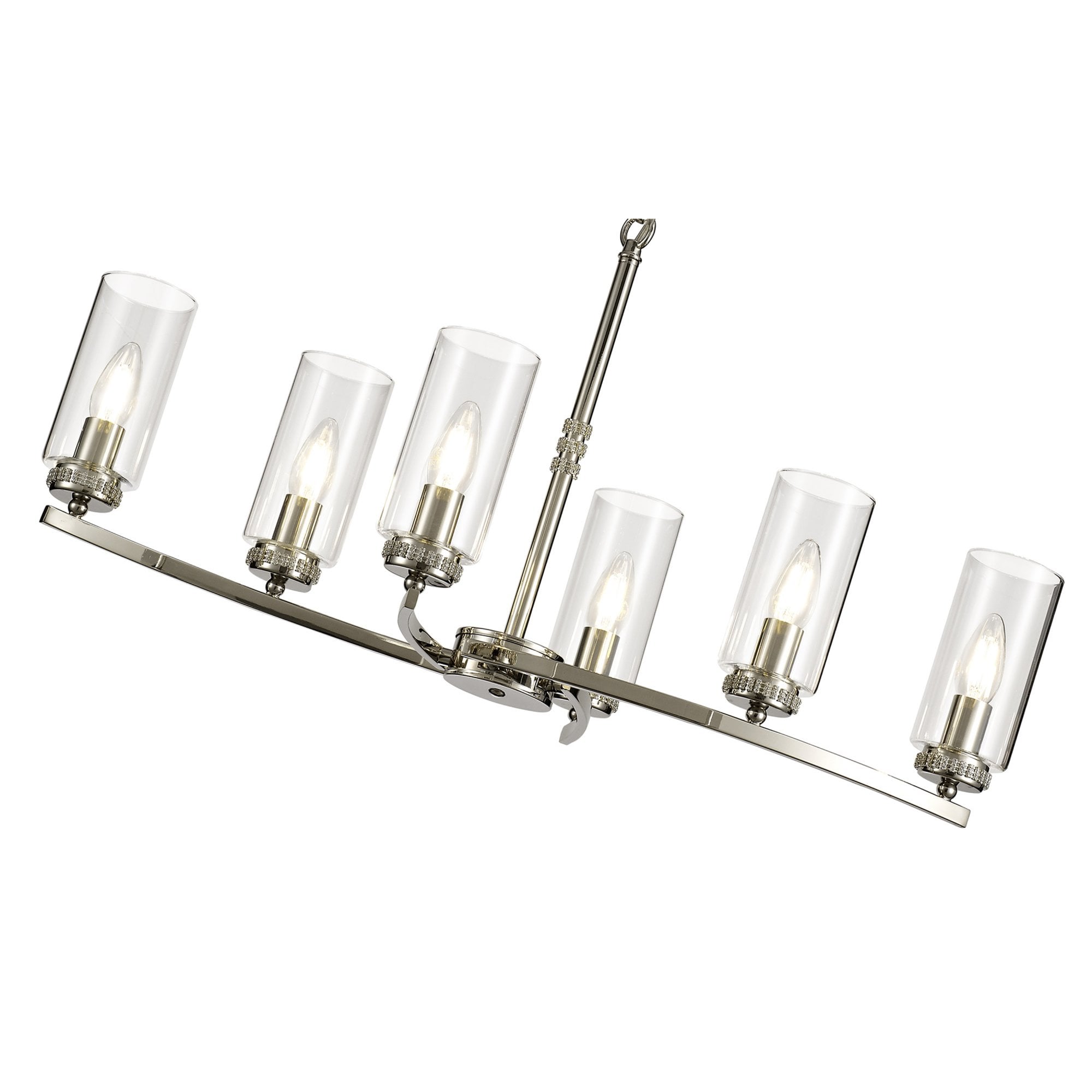 Fabula Heathcote 6 Light Rectangular Pendant/Semi-Flush Light - Polished Nickel