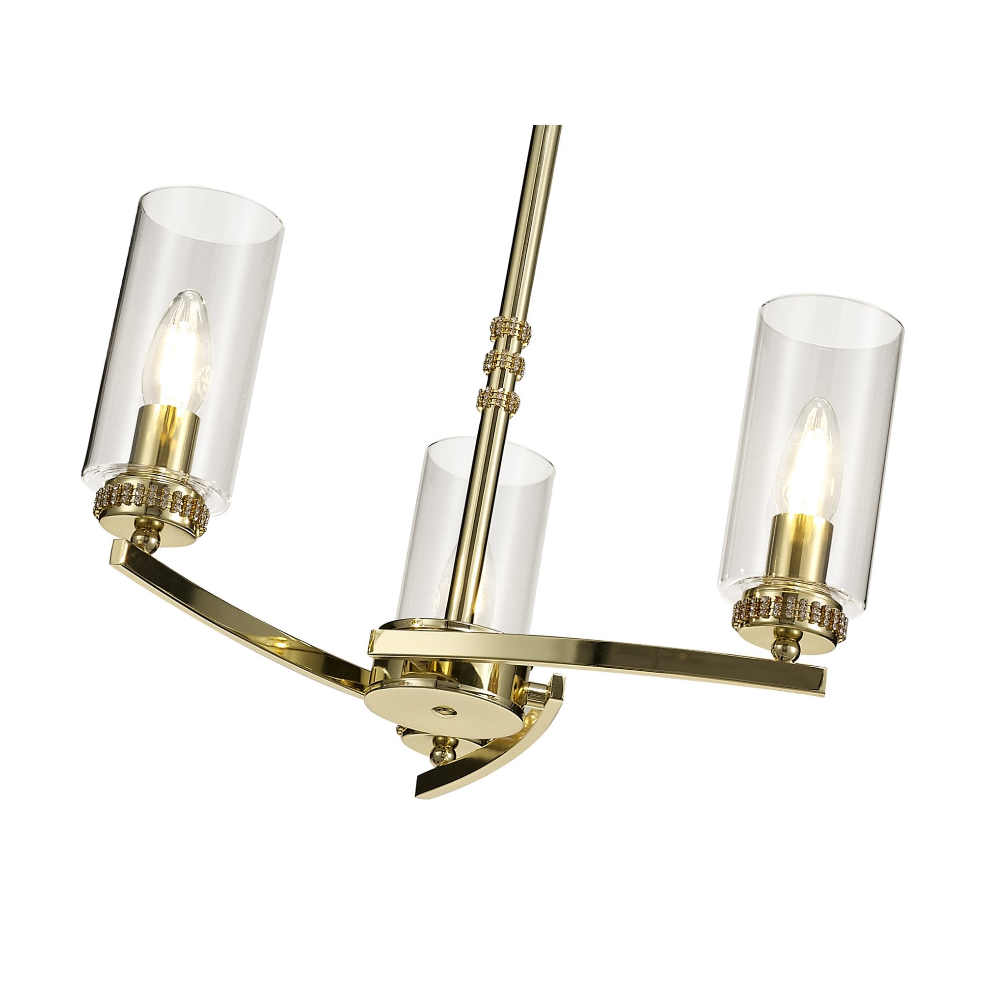 Fabula Heathcote 3 Light Pendant/Semi-Flush Light - Polished Gold