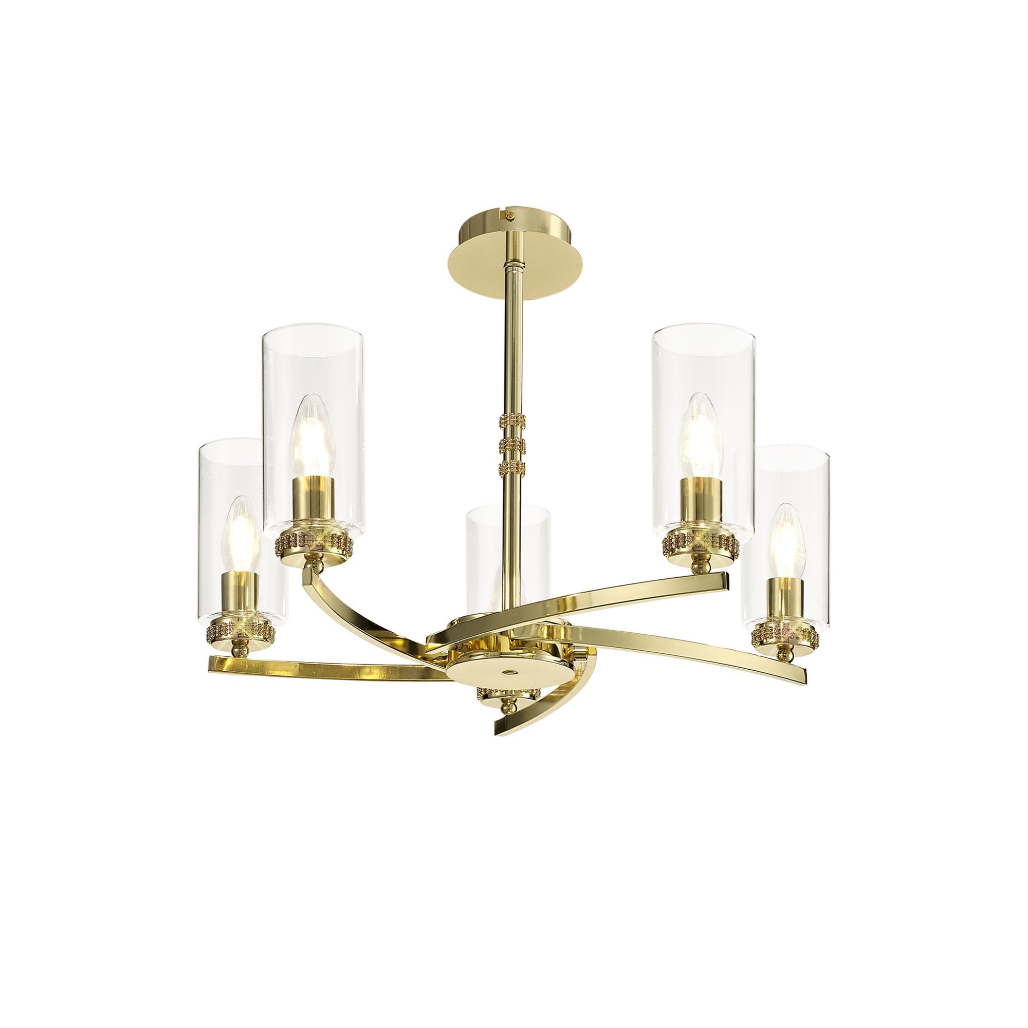Fabula Heathcote 5 Light Pendant/Semi-Flush Light - Polished Gold