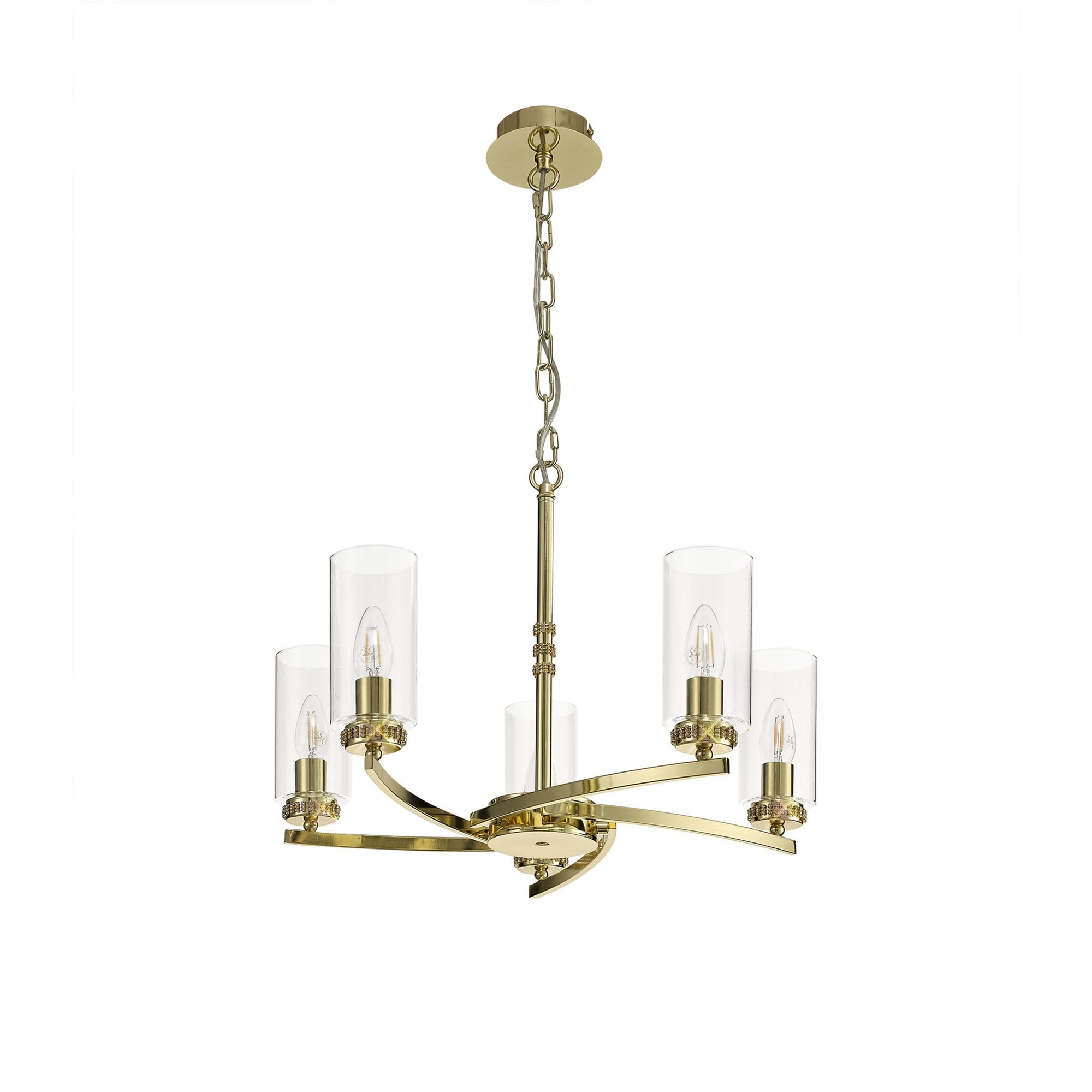 Fabula Heathcote 5 Light Pendant/Semi-Flush Light - Polished Gold
