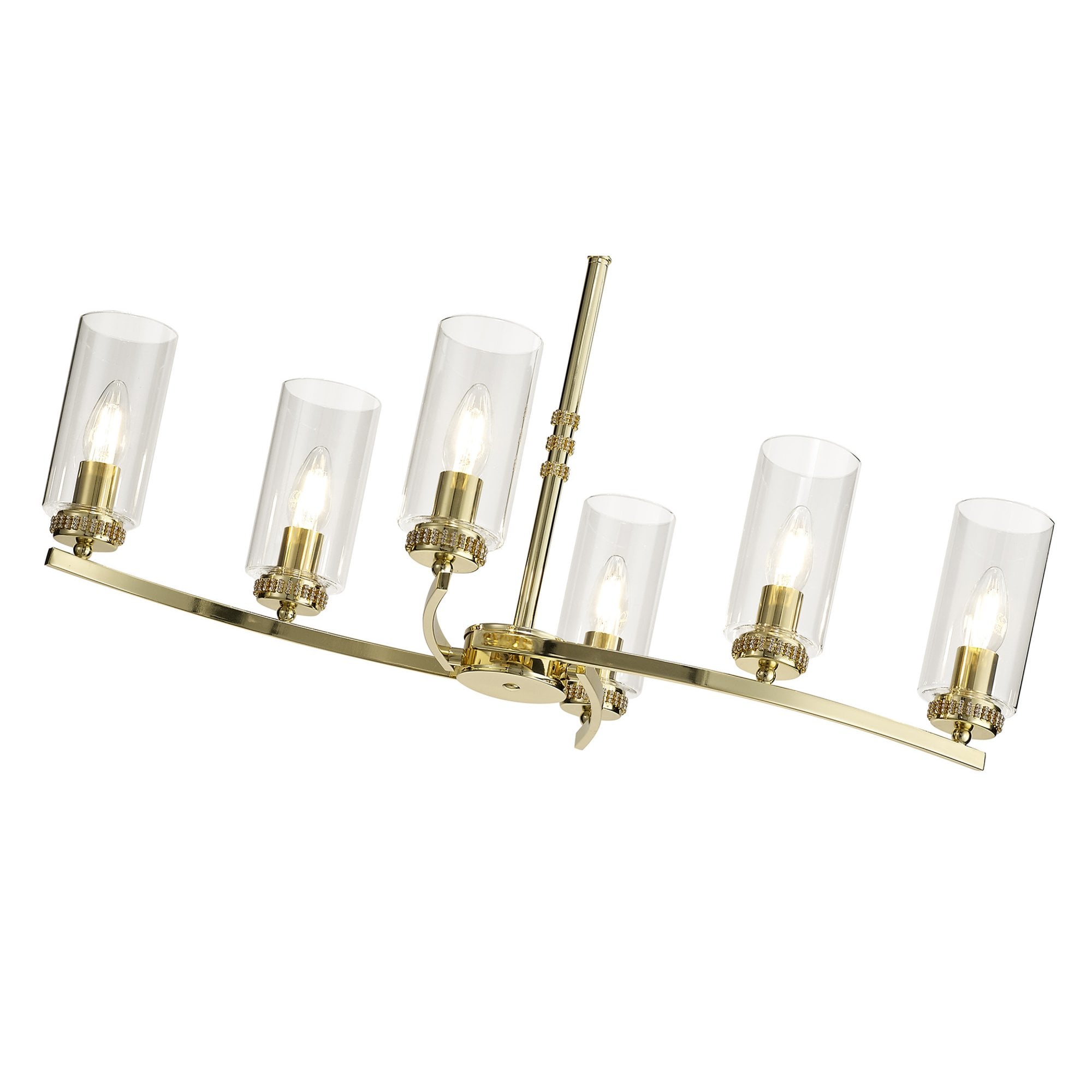 Fabula Heathcote 6 Light Rectangular Pendant/Semi-Flush Light - Polished Gold