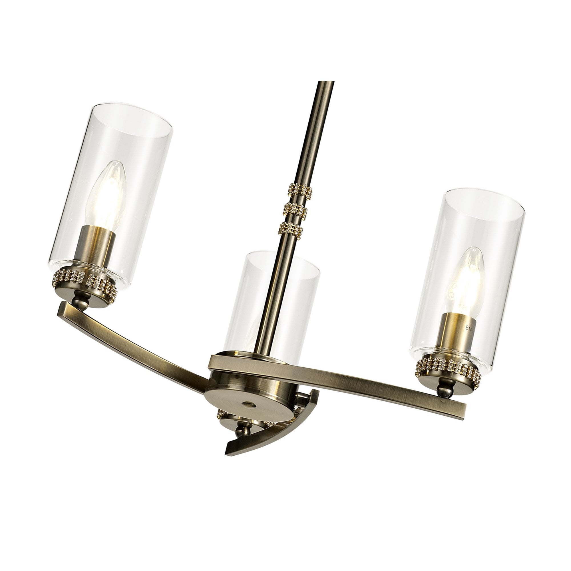Fabula Heathcote 3 Light Pendant/Semi-Flush Light - Antique Brass