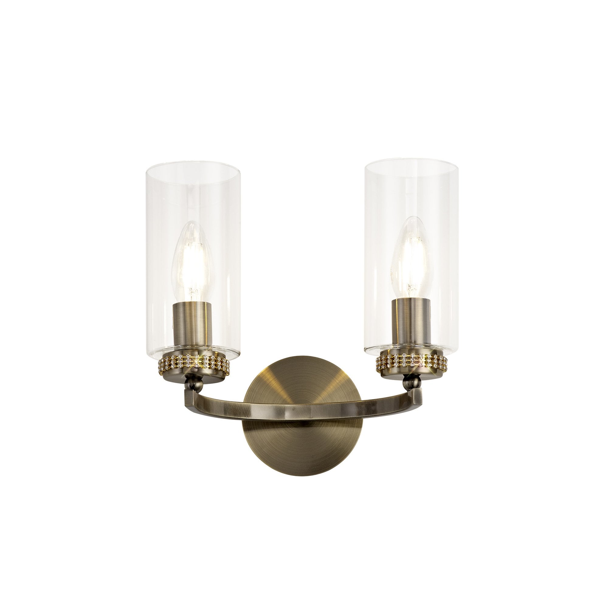 Fabula Heathcote 2 Light Wall Lamp - Antique Brass