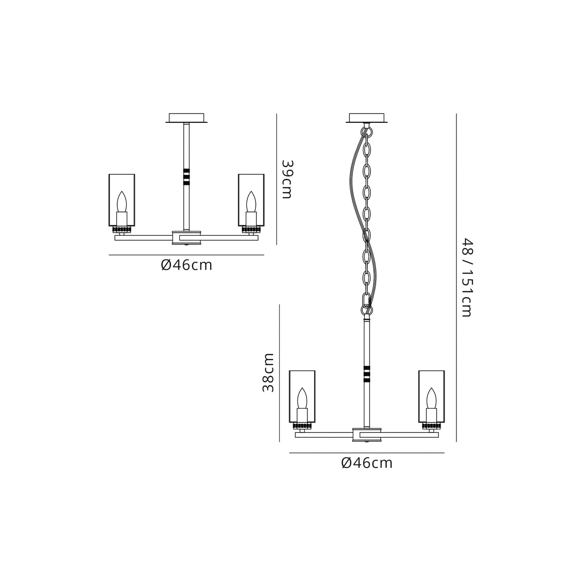 Fabula Heathcote 3 Light Pendant/Semi-Flush Light - Polished Nickel