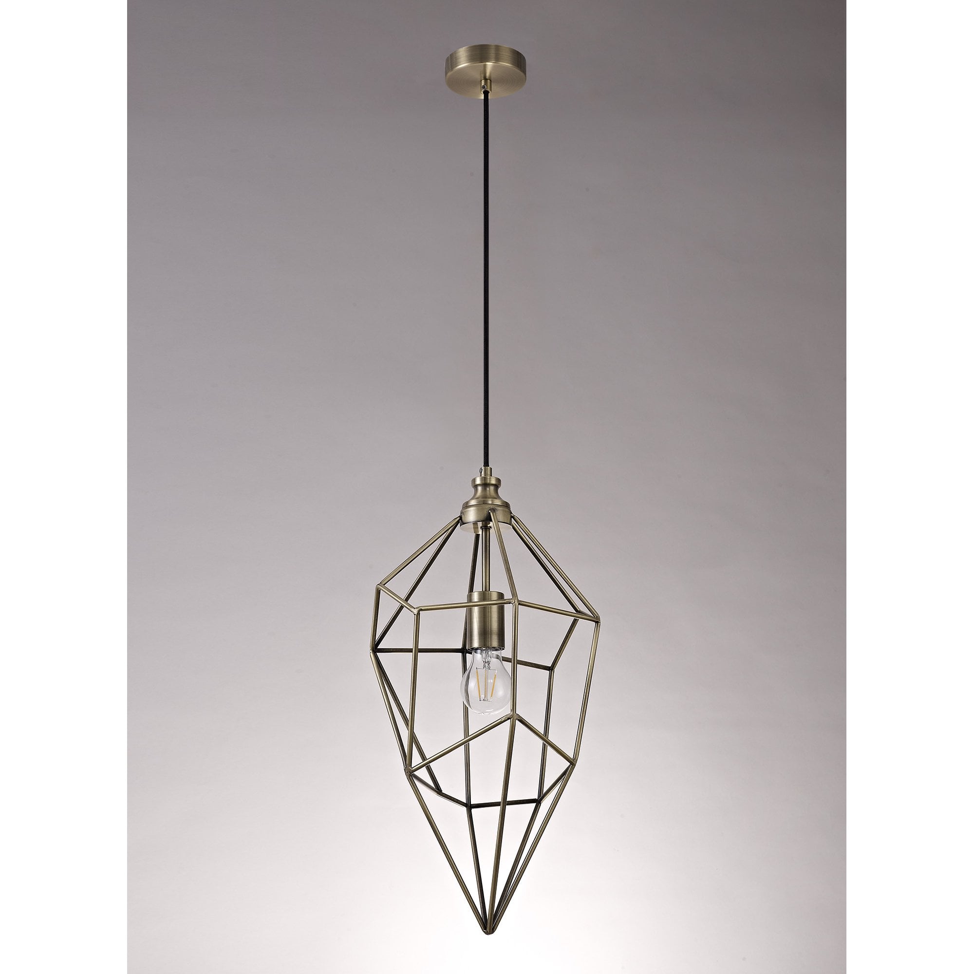 Fabula Austen Large Single Pendant - Antique Brass