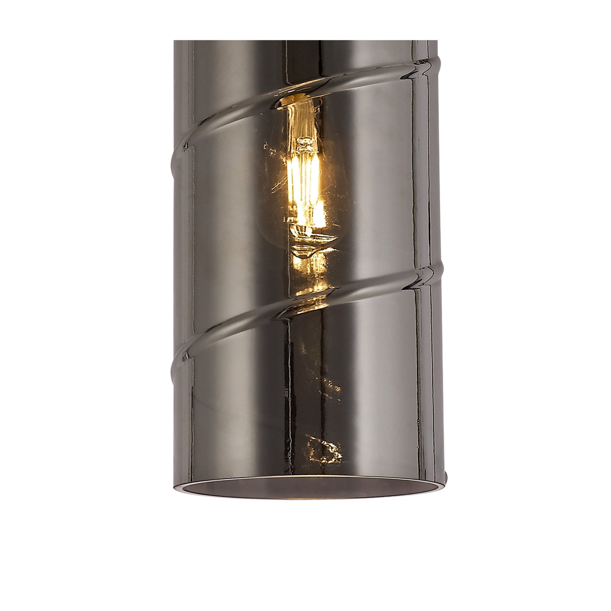Fabula Elmhurst Pendant - Matt Black & Smoked Glass