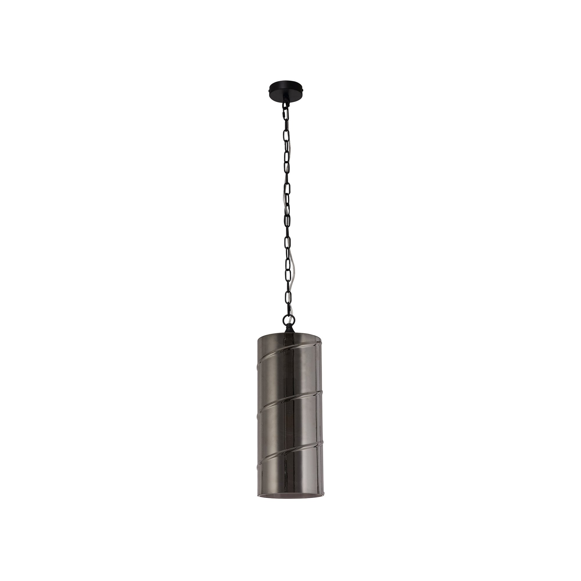 Fabula Elmhurst Pendant - Matt Black & Smoked Glass