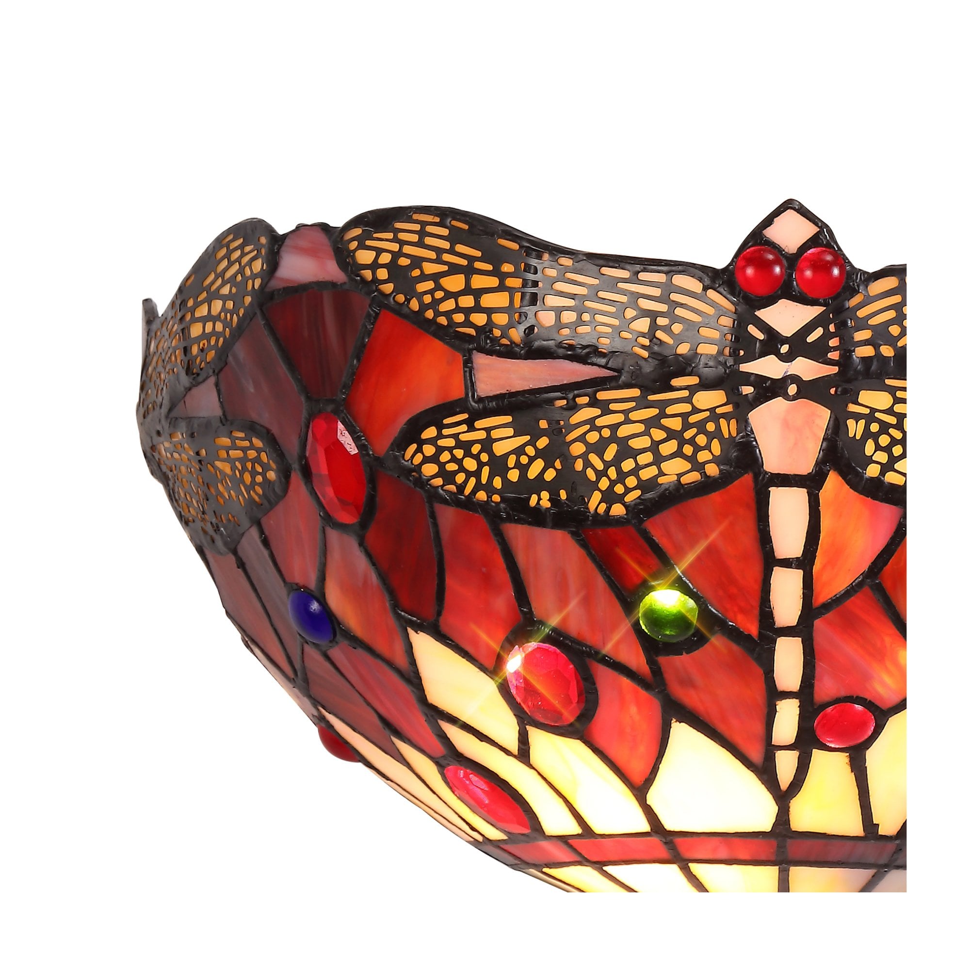 Fabula Hornbeam 2 Light Tiffany Wall Lamp - Purple & Pink