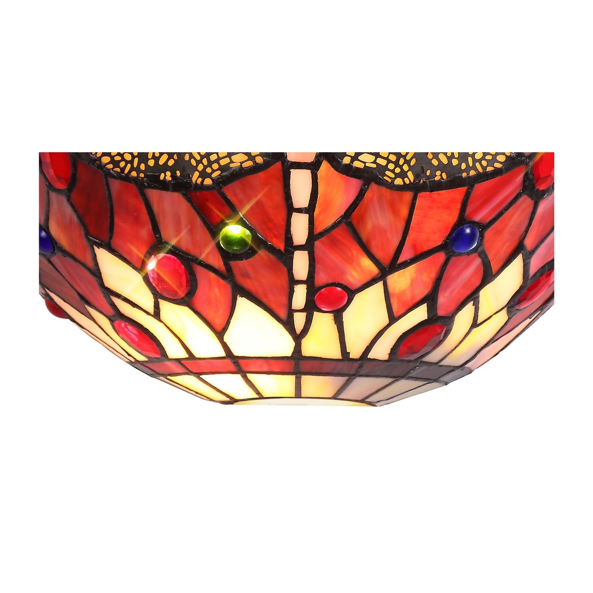 Fabula Hornbeam 2 Light Tiffany Wall Lamp - Purple & Pink