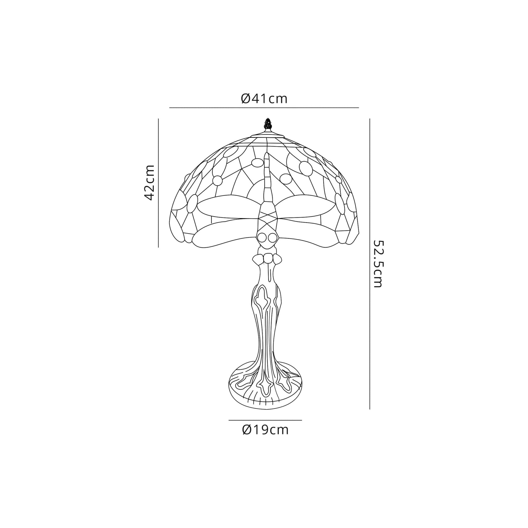 Fabula Hornbeam 2 Light Curved Table Lamp - 40cm Tiffany Shade - Purple & Pink