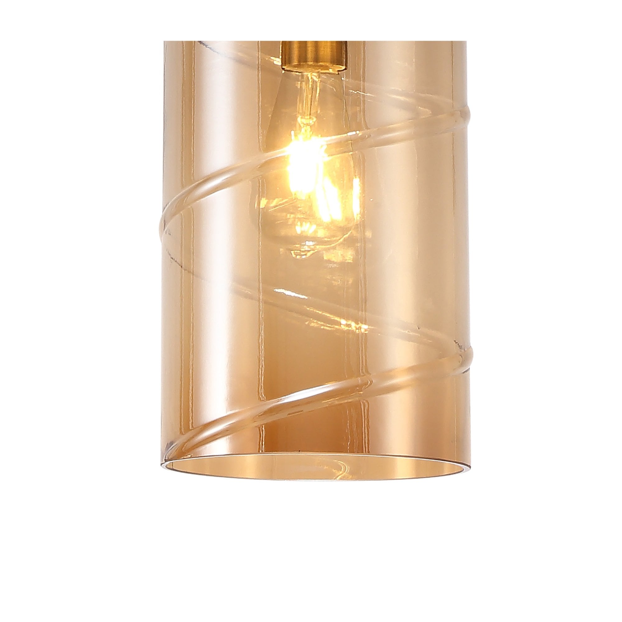 Fabula Elmhurst Pendant - Antique Brass & Amber Glass
