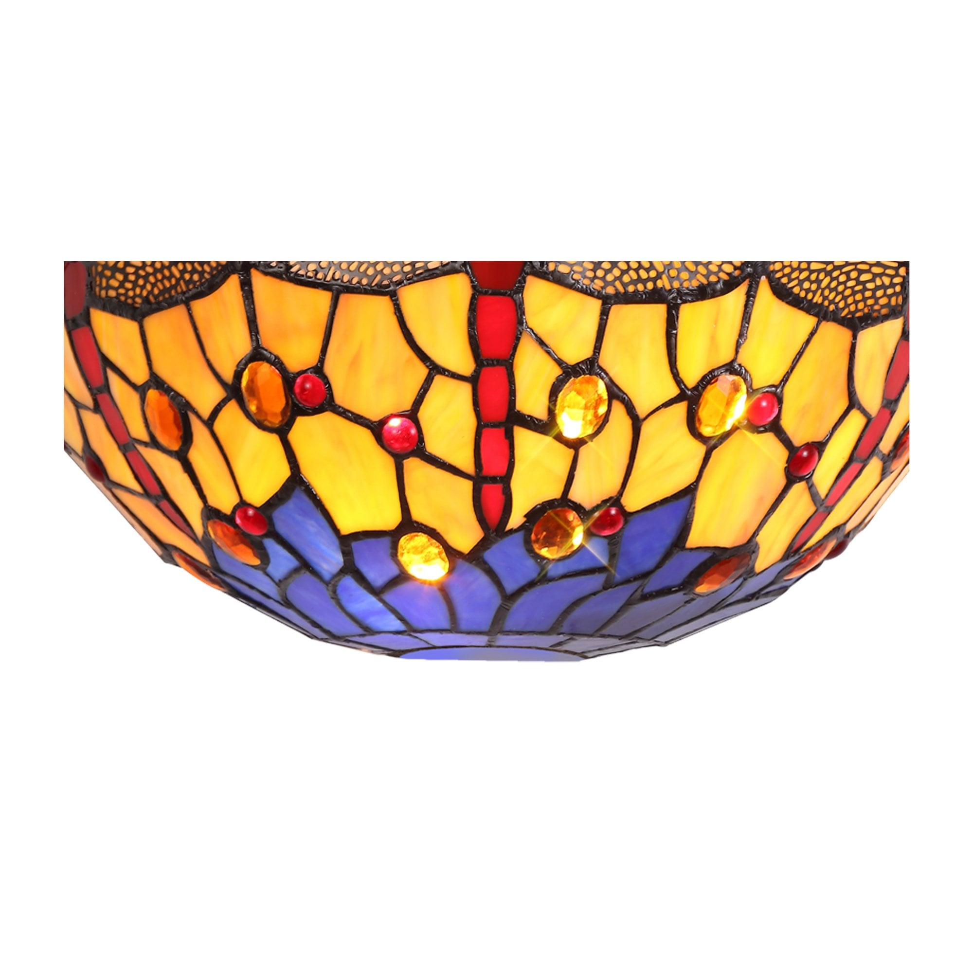 Fabula Hornbeam 2 Light Tiffany Wall Lamp - Blue & Orange