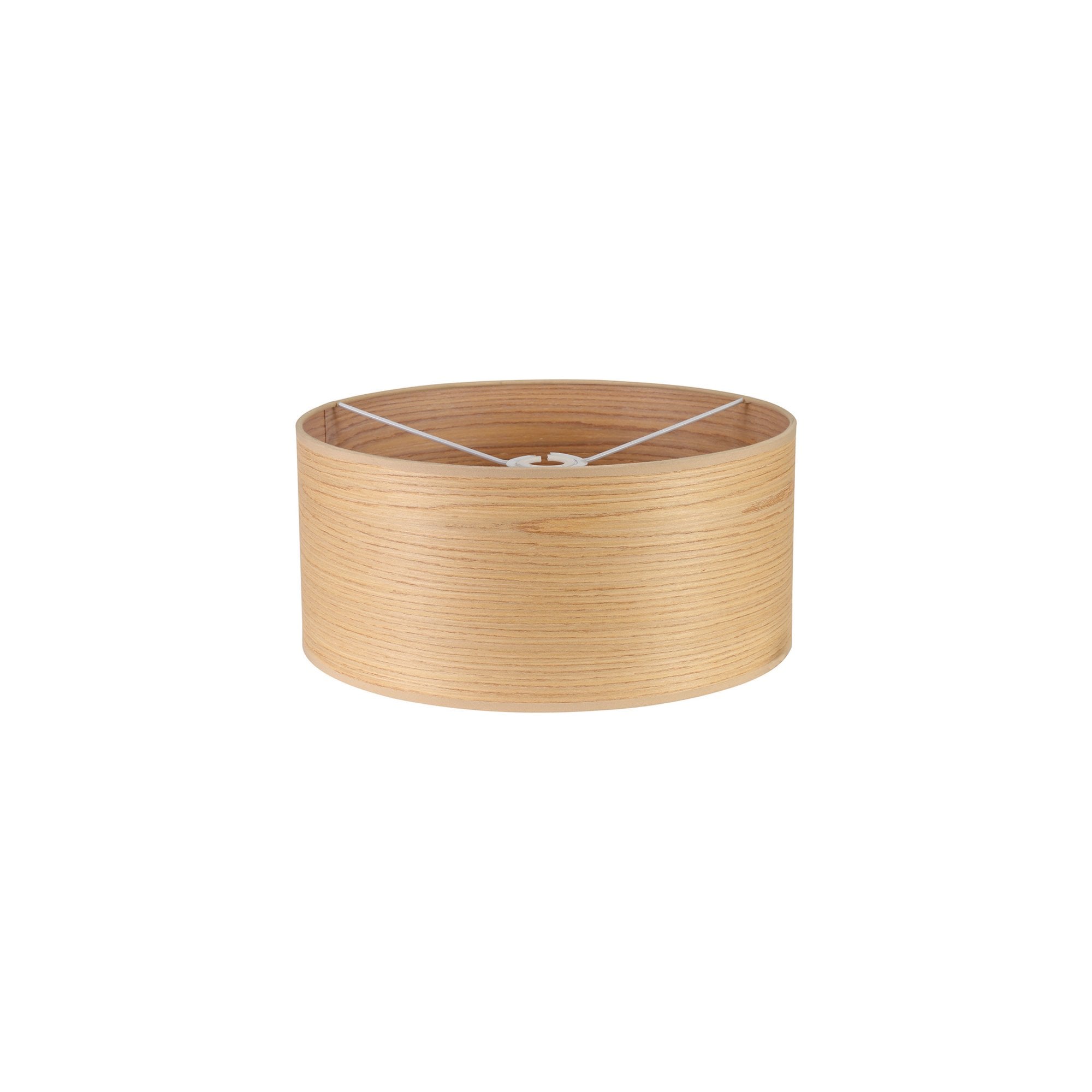 Fabula Buckhurst Round 395 x 180mm Wood Effect Shade - Light Oak & White Laminate - Shade Only