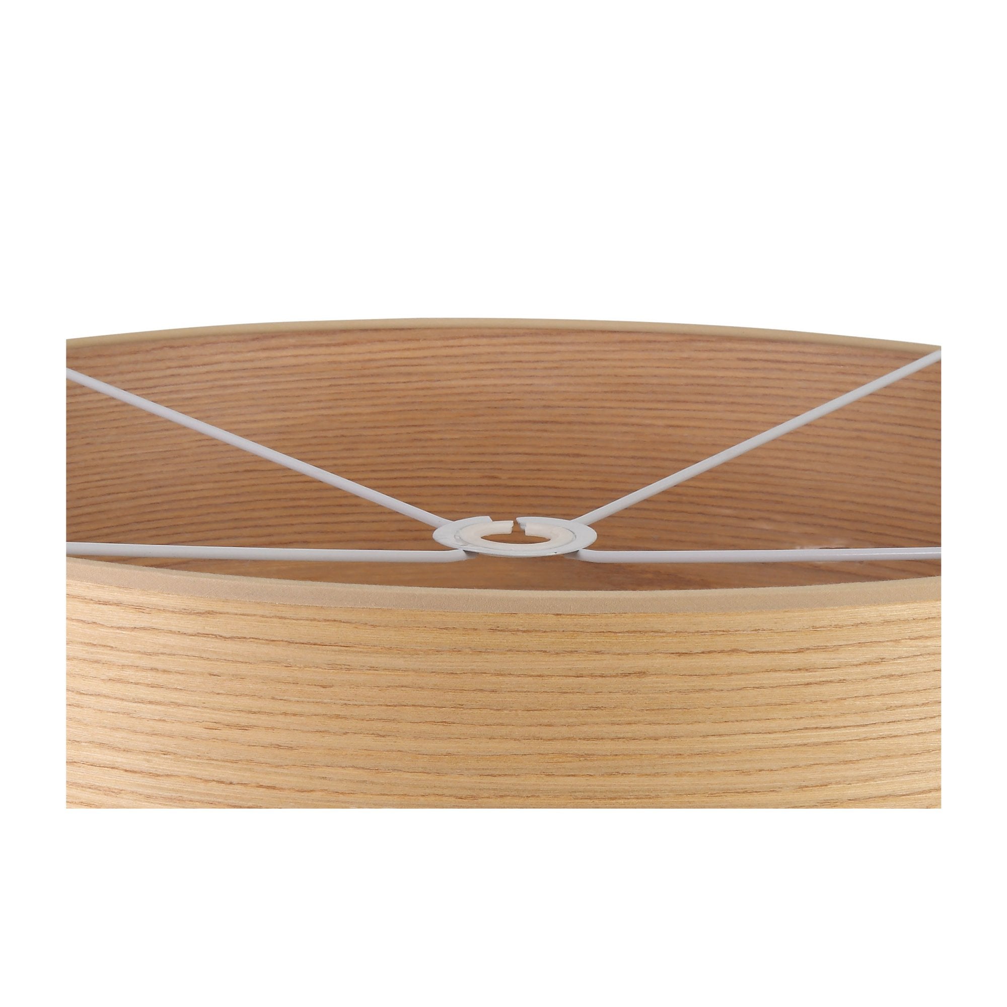 Fabula Buckhurst Round 600 x 210mm Wood Effect Shade - Light Oak & White Laminate - Shade Only