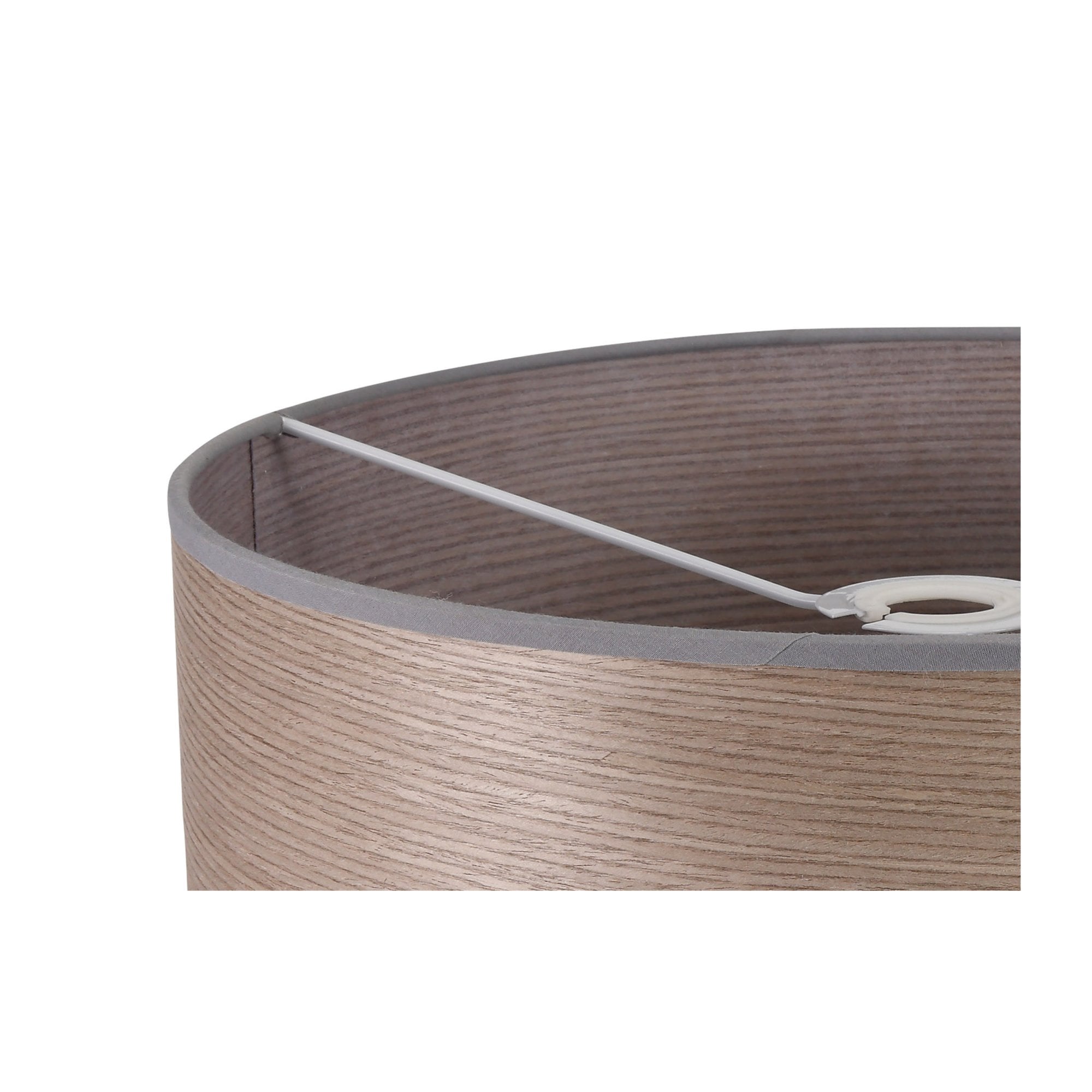 Fabula Buckhurst Round 395 x 180mm Wood Effect Shade - Grey Oak & White Laminate - Shade Only