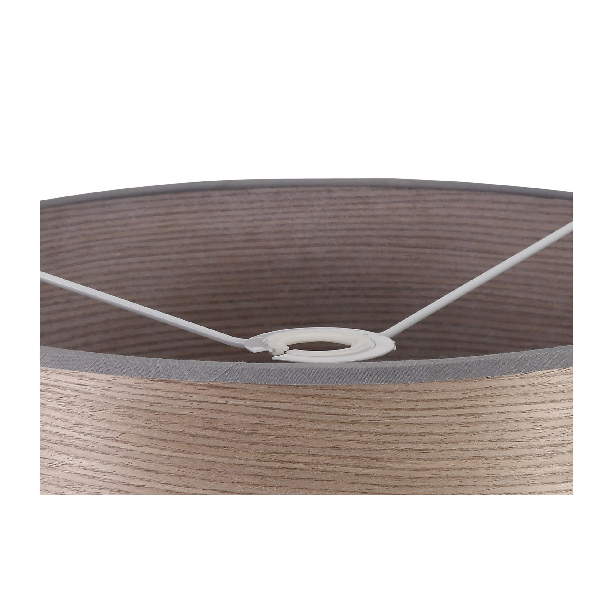 Fabula Buckhurst Round 395 x 180mm Wood Effect Shade - Grey Oak & White Laminate - Shade Only