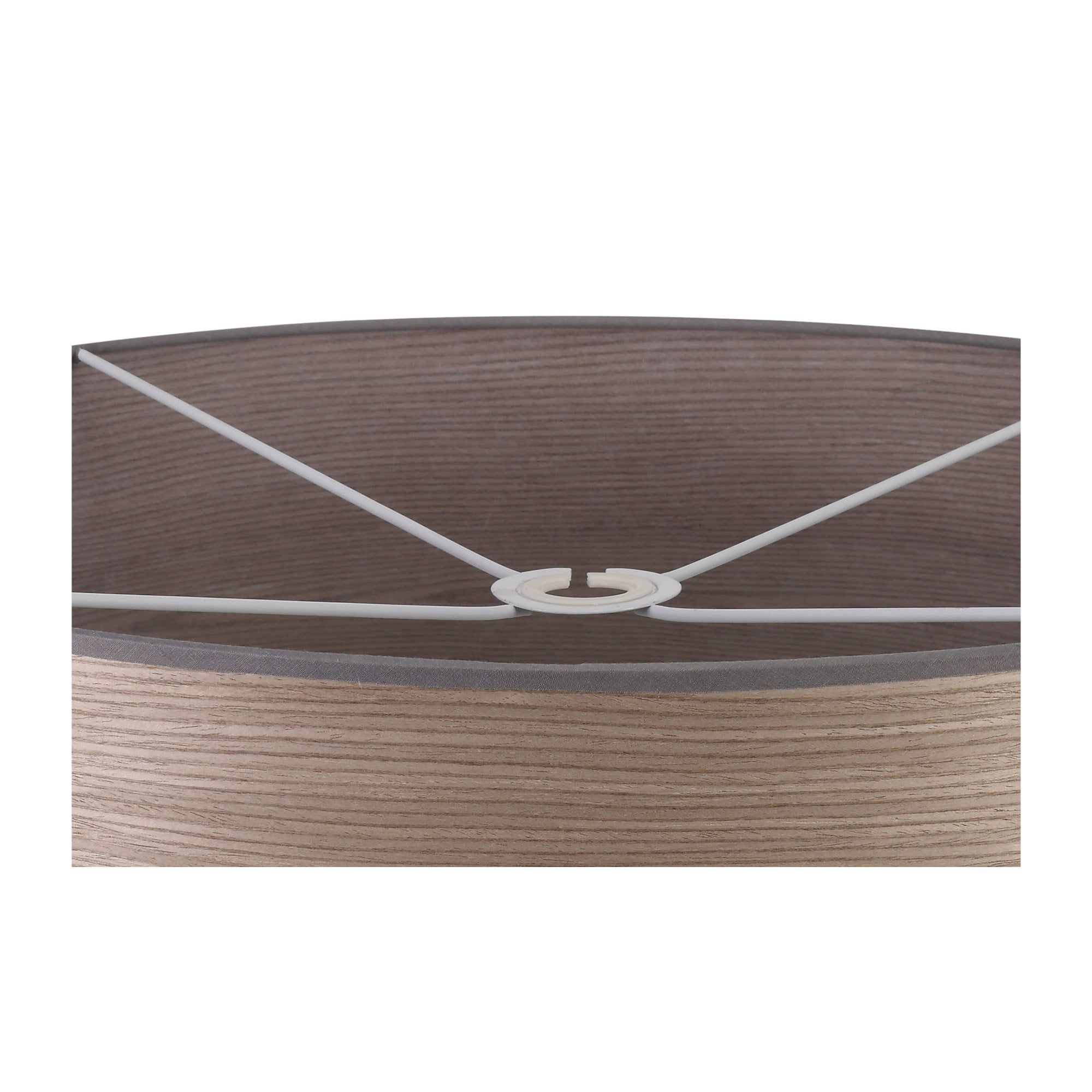 Fabula Buckhurst Round 600 x 210mm Wood Effect Shade - Grey Oak & White Laminate - Shade Only