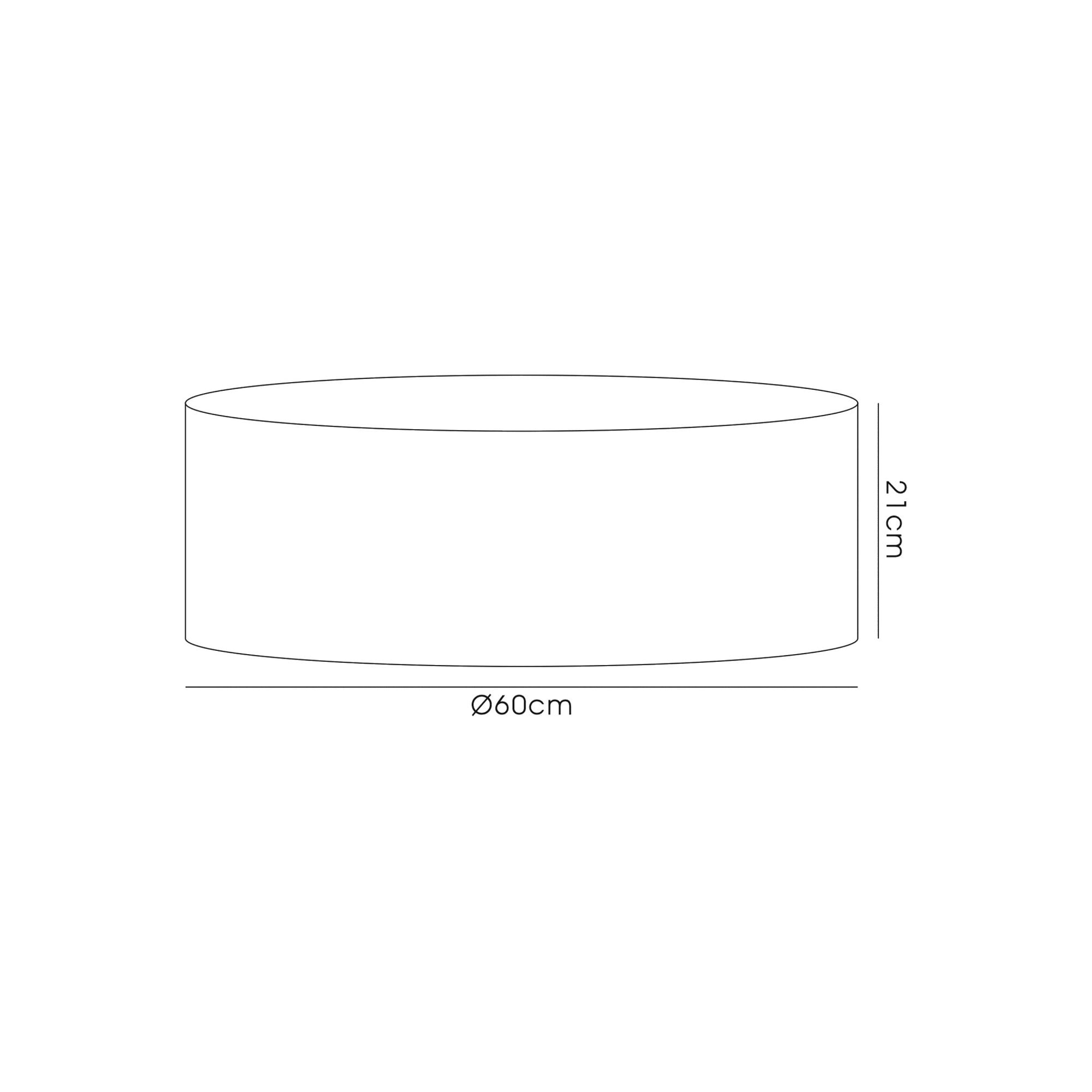 Fabula Buckhurst Round 600 x 210mm Wood Effect Shade - Grey Oak & White Laminate - Shade Only