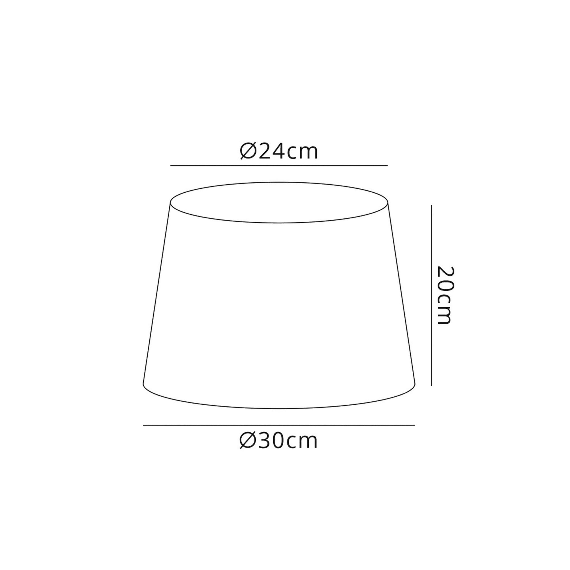 Fabula Buckhurst Round 240/300 x 200mm Fabric Shade - Charcoal Grey & White Laminate - Shade Only