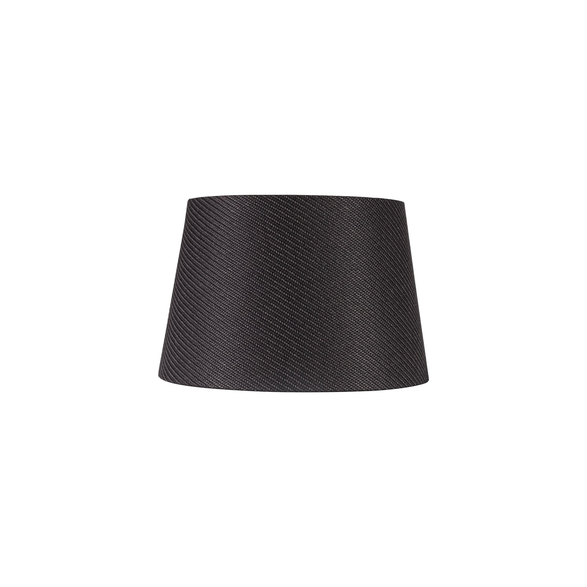 Fabula Buckhurst Round 320/400 x 260mm Fabric Shade - Charcoal Grey & White Laminate - Shade Only