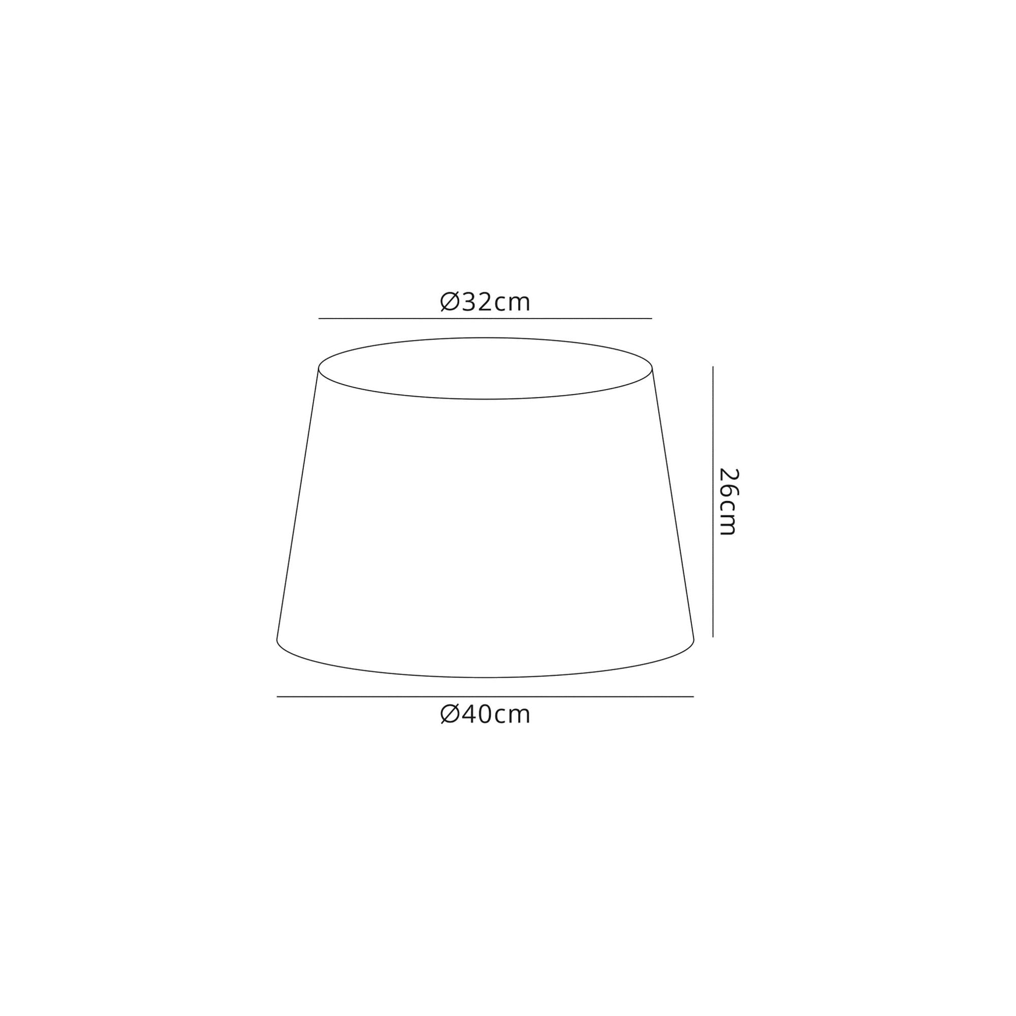 Fabula Buckhurst Round 320/400 x 260mm Fabric Shade - Charcoal Grey & White Laminate - Shade Only