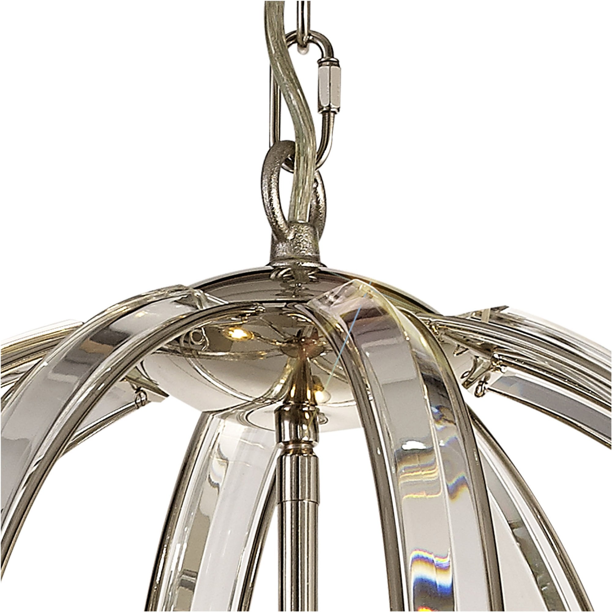 Fabula Woodford Medium 3 Light Round Pendant - Polished Nickel