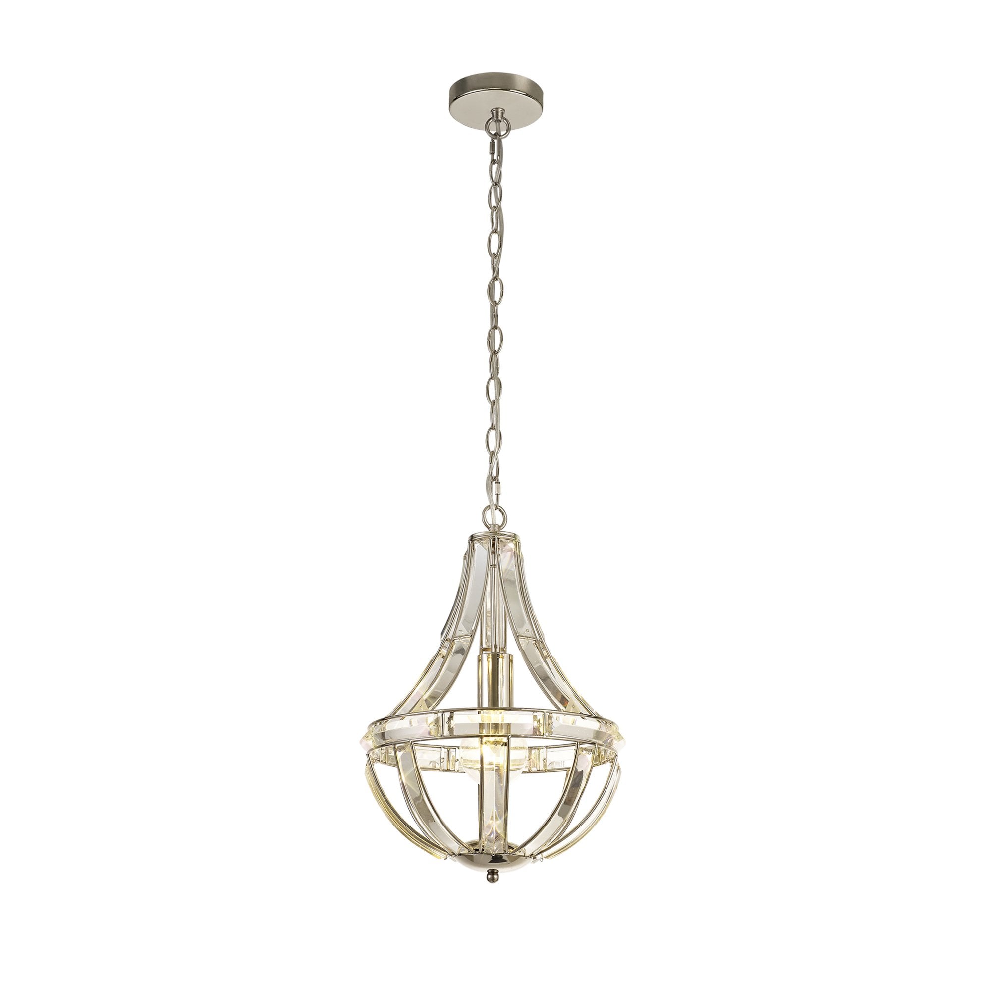 Fabula Woodford Single Teardrop Pendant - Polished Nickel