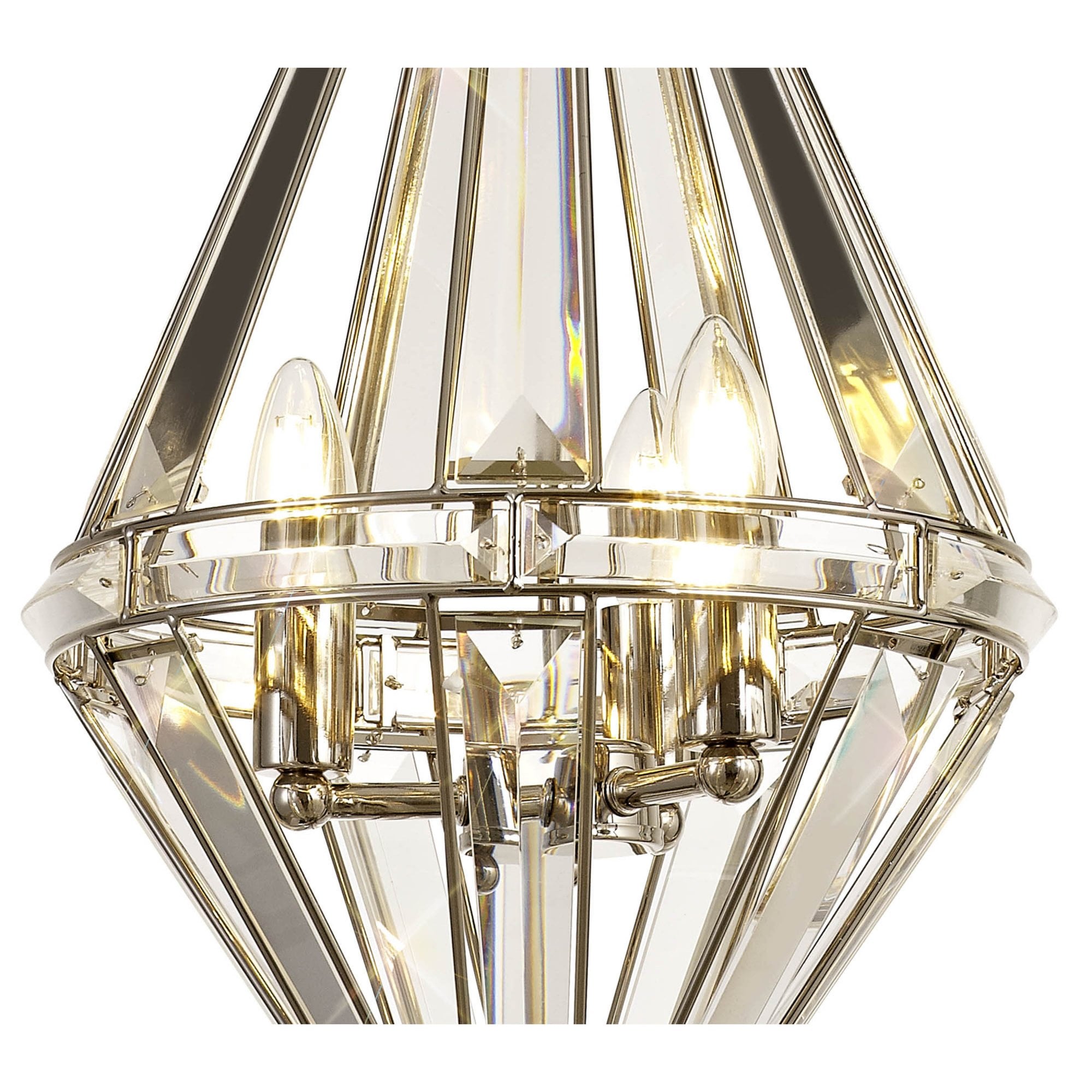 Fabula Woodford 3 Light Diamond Pendant - Polished Nickel