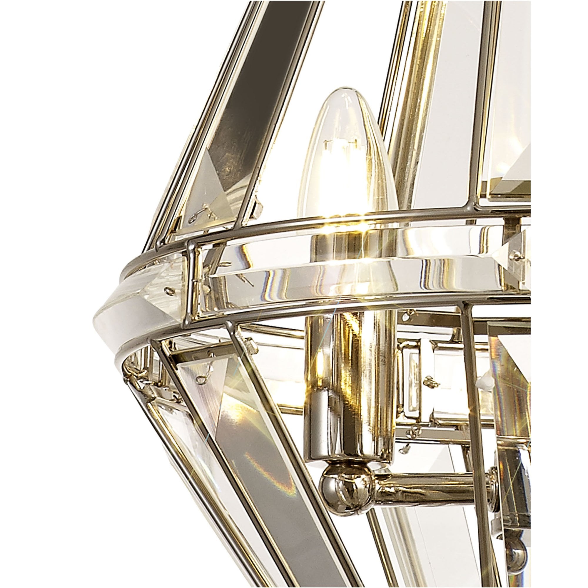 Fabula Woodford 3 Light Diamond Pendant - Polished Nickel