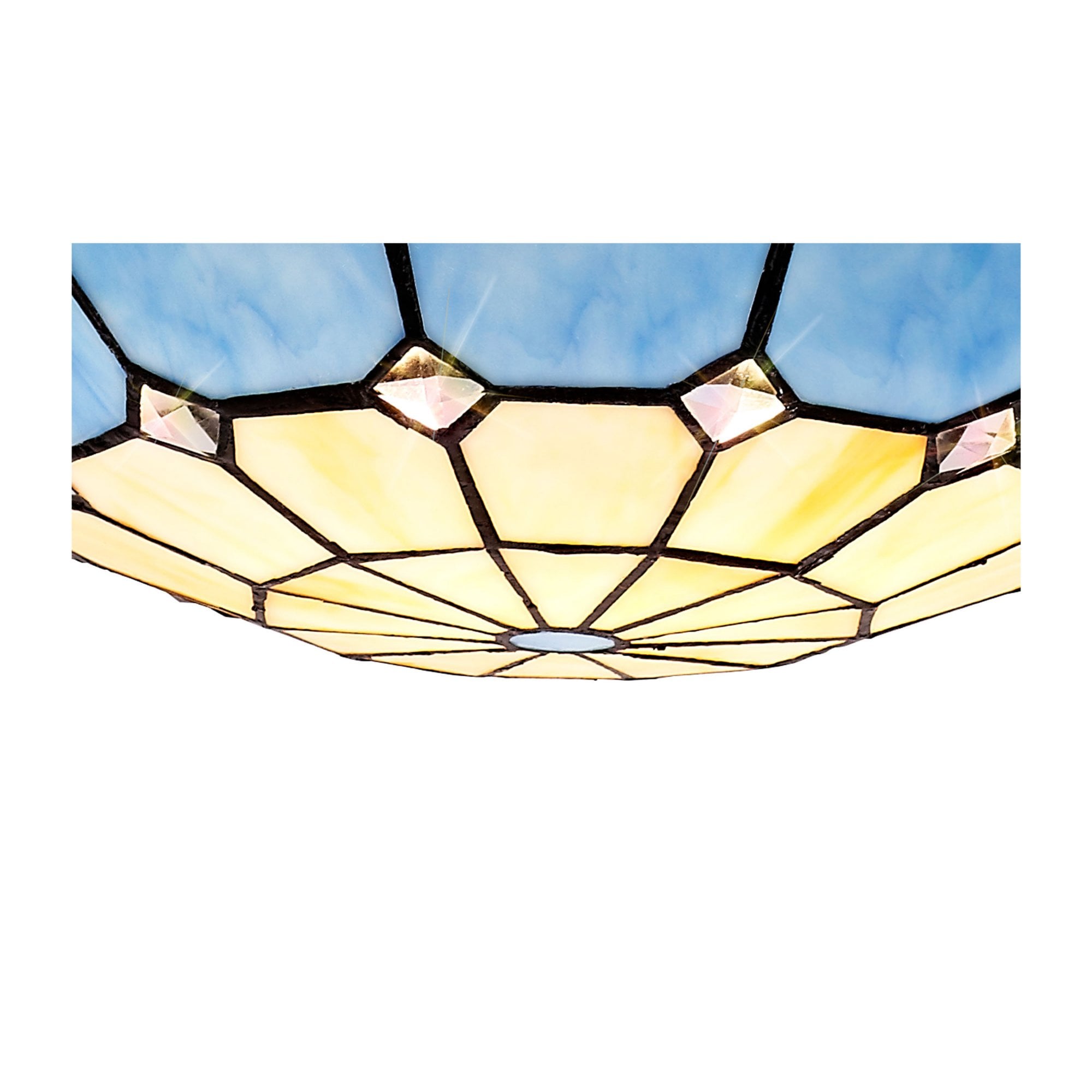 Fabula Althorne Single Pendant - 35cm Tiffany Shade - Rich Blue