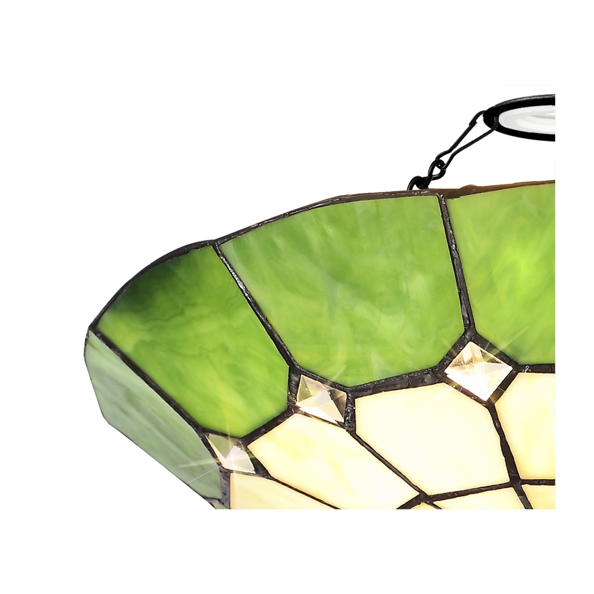 Fabula Althorne 35cm Tiffany Uplighter Shade - Green - Shade Only